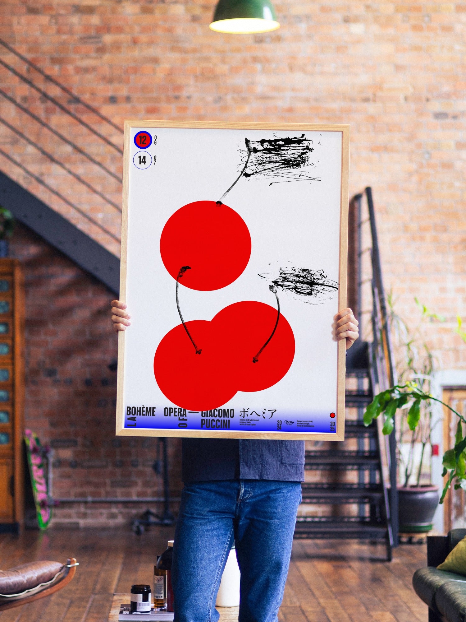 Opere La Bohème.2 - Anastasia Temirkhan - A1 - Natural Wood Frame |type=lifestyle|