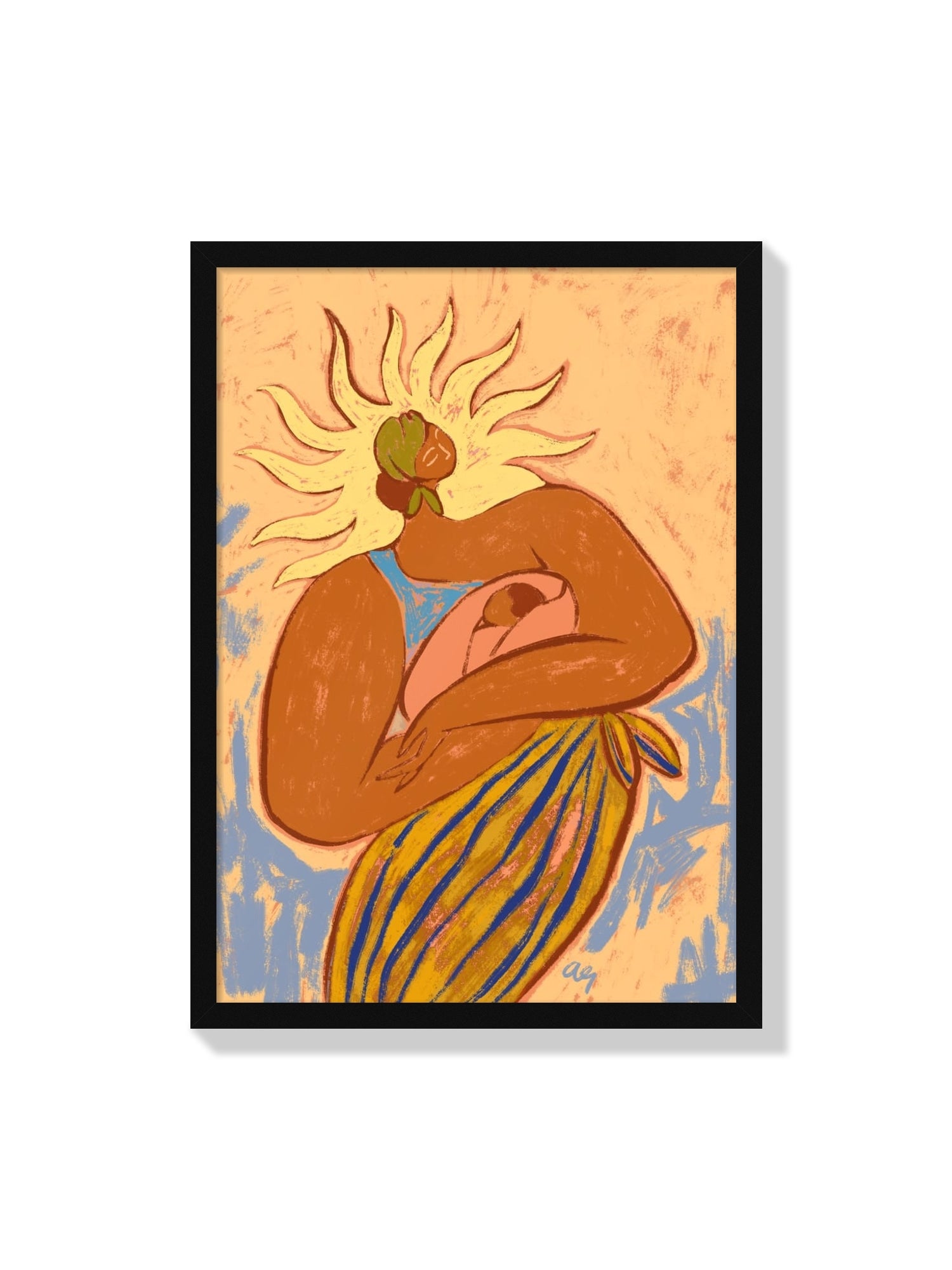 "She Is The Sun" fine art print by Arty Guava displayed in black frame |frame=Black Frame|