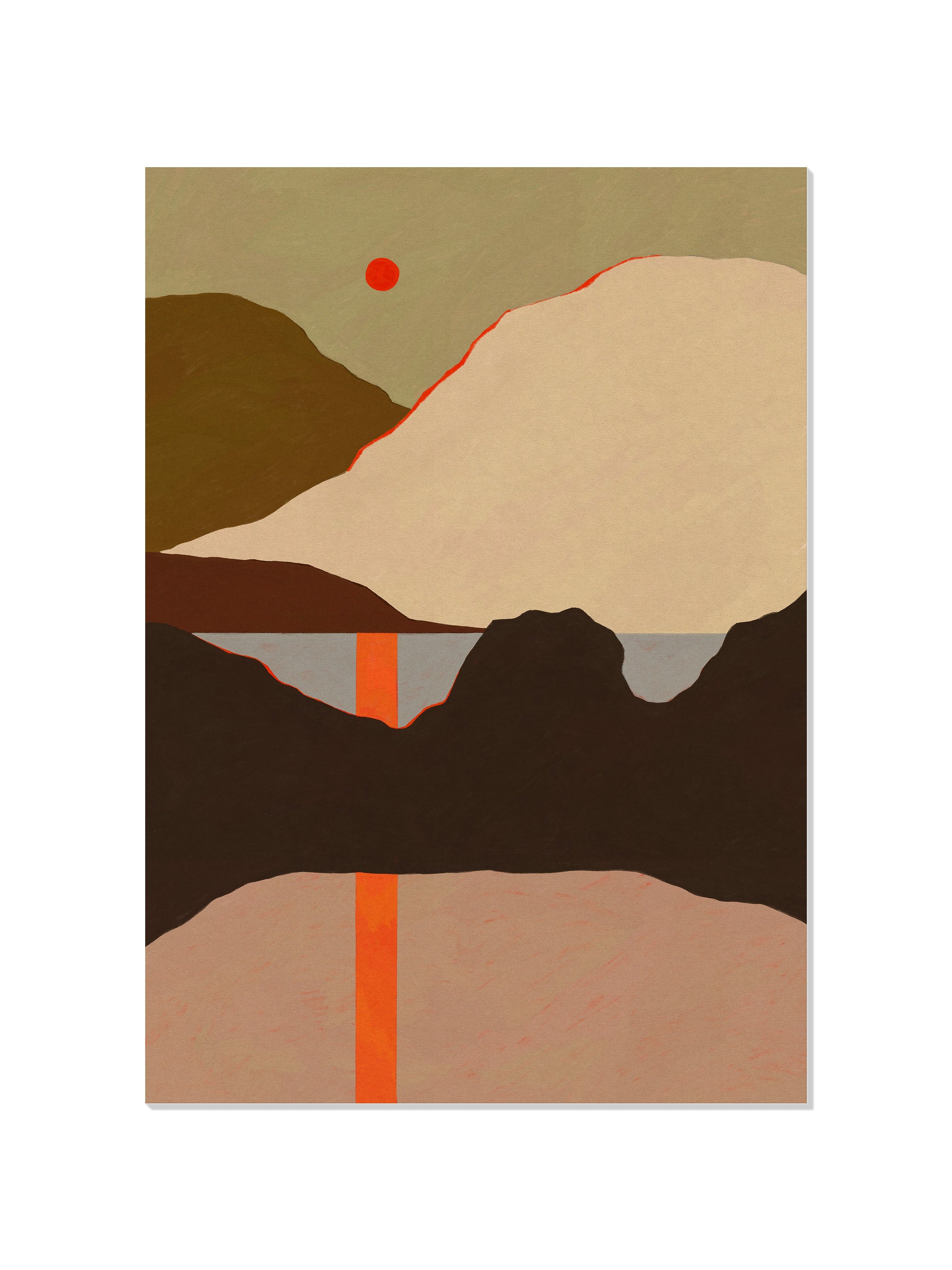 Red Sun On Still Sea - Sophie Deller - Unframed |frame=Unframed|