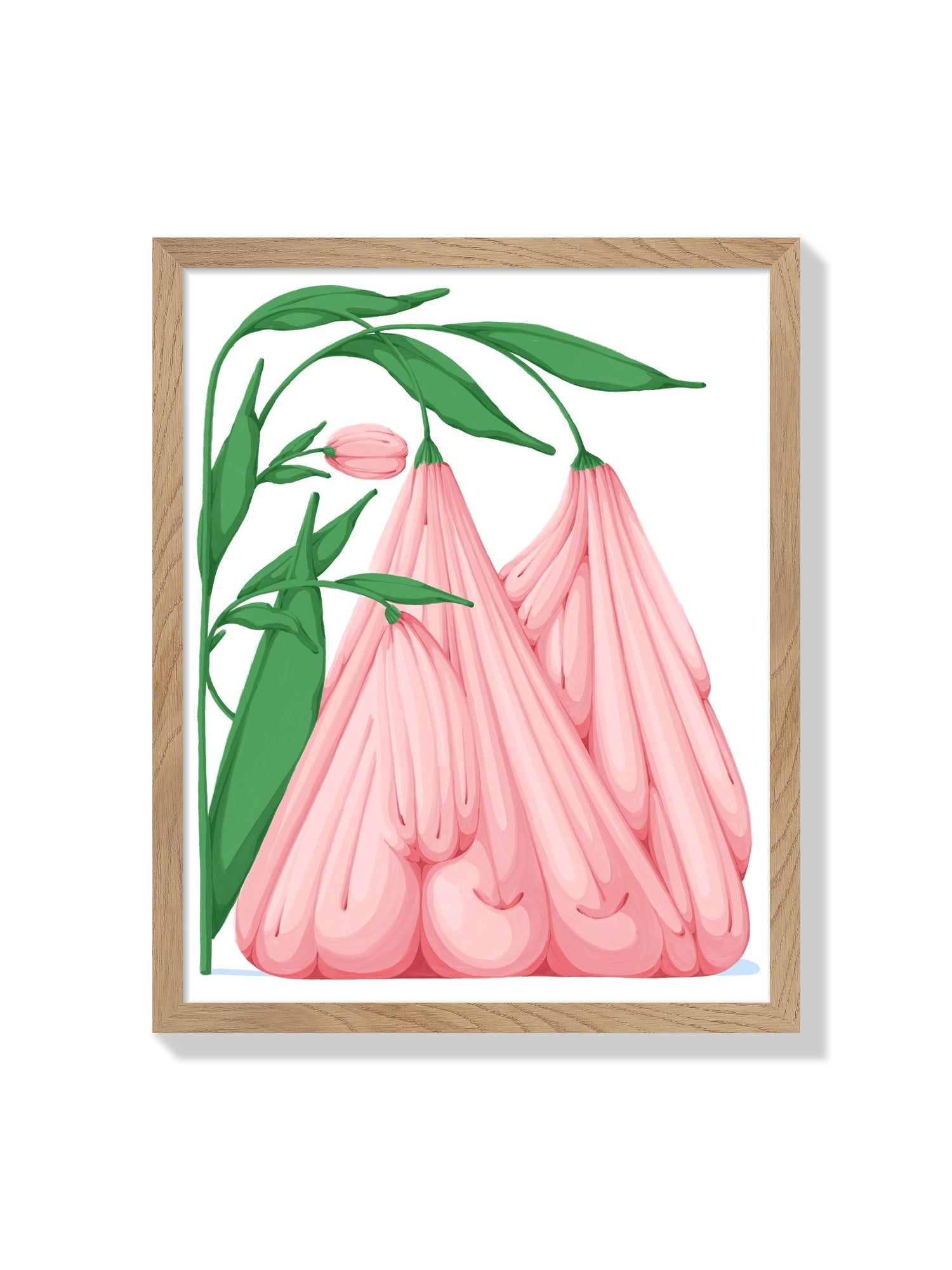 "Melting Flower V" by Flo Meissner, fine art print in natural frame, floral abstract design in vibrant colors. |frame=Natural Frame|