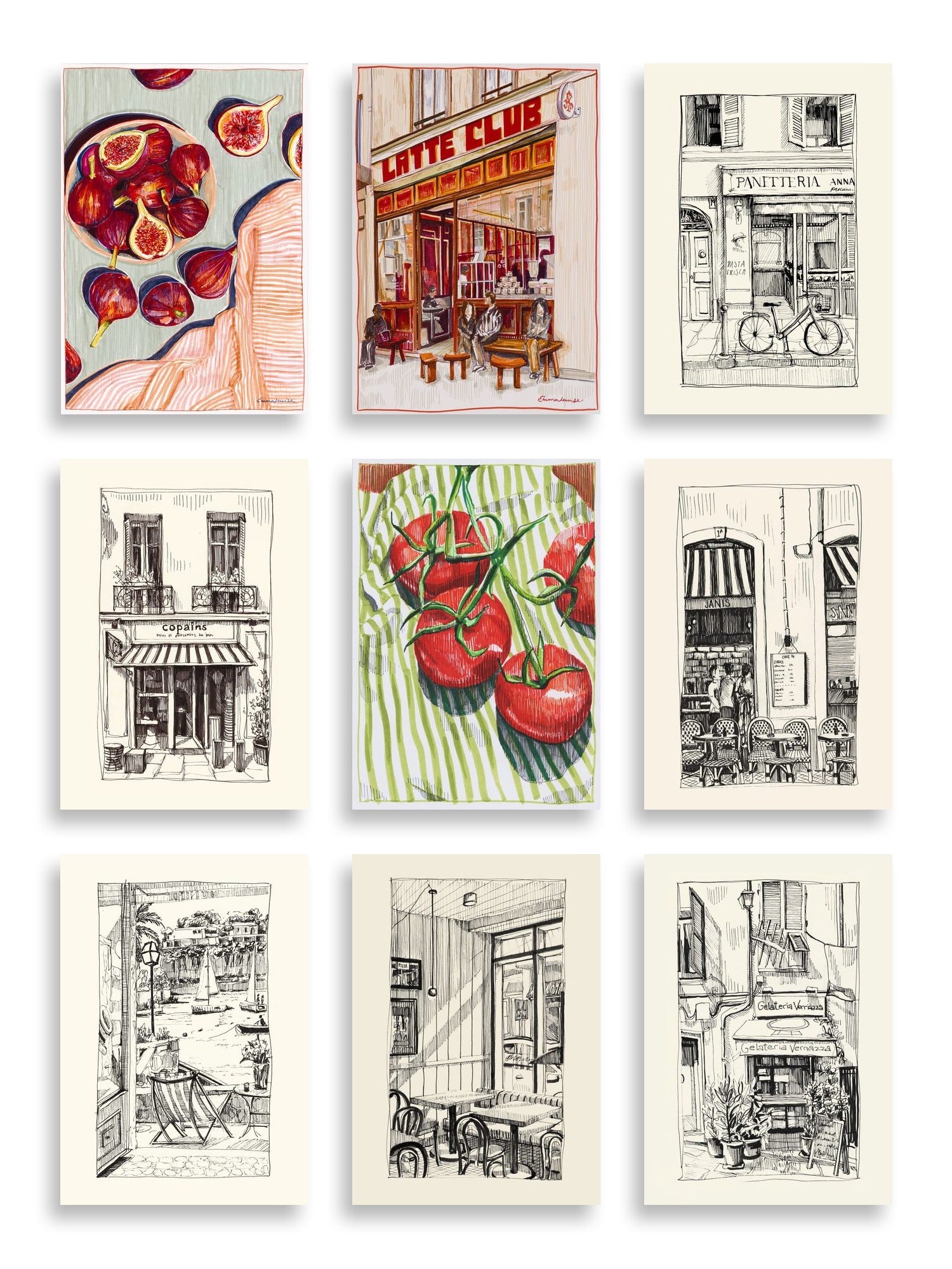 Emma Louise Art Print Bundle — artwork selection grid by Emma Louise