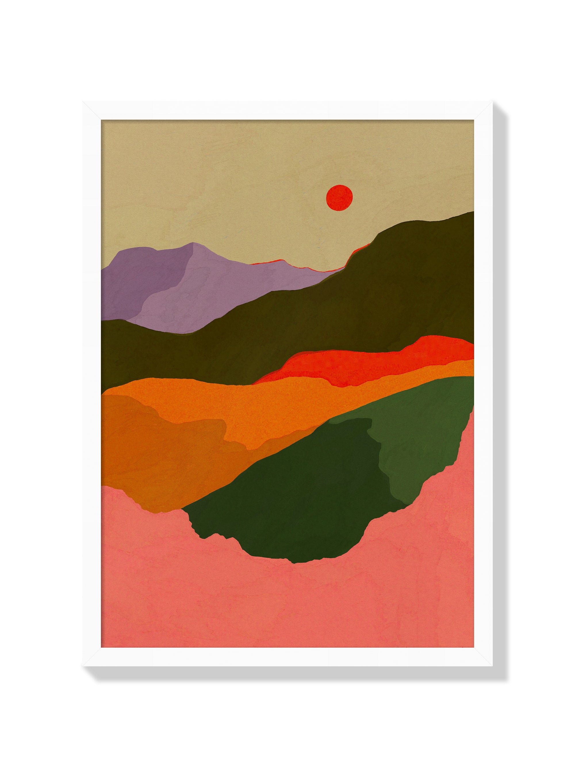 Golden Hour On The Mountains - Sophie Deller - White Frame |frame=White Frame|