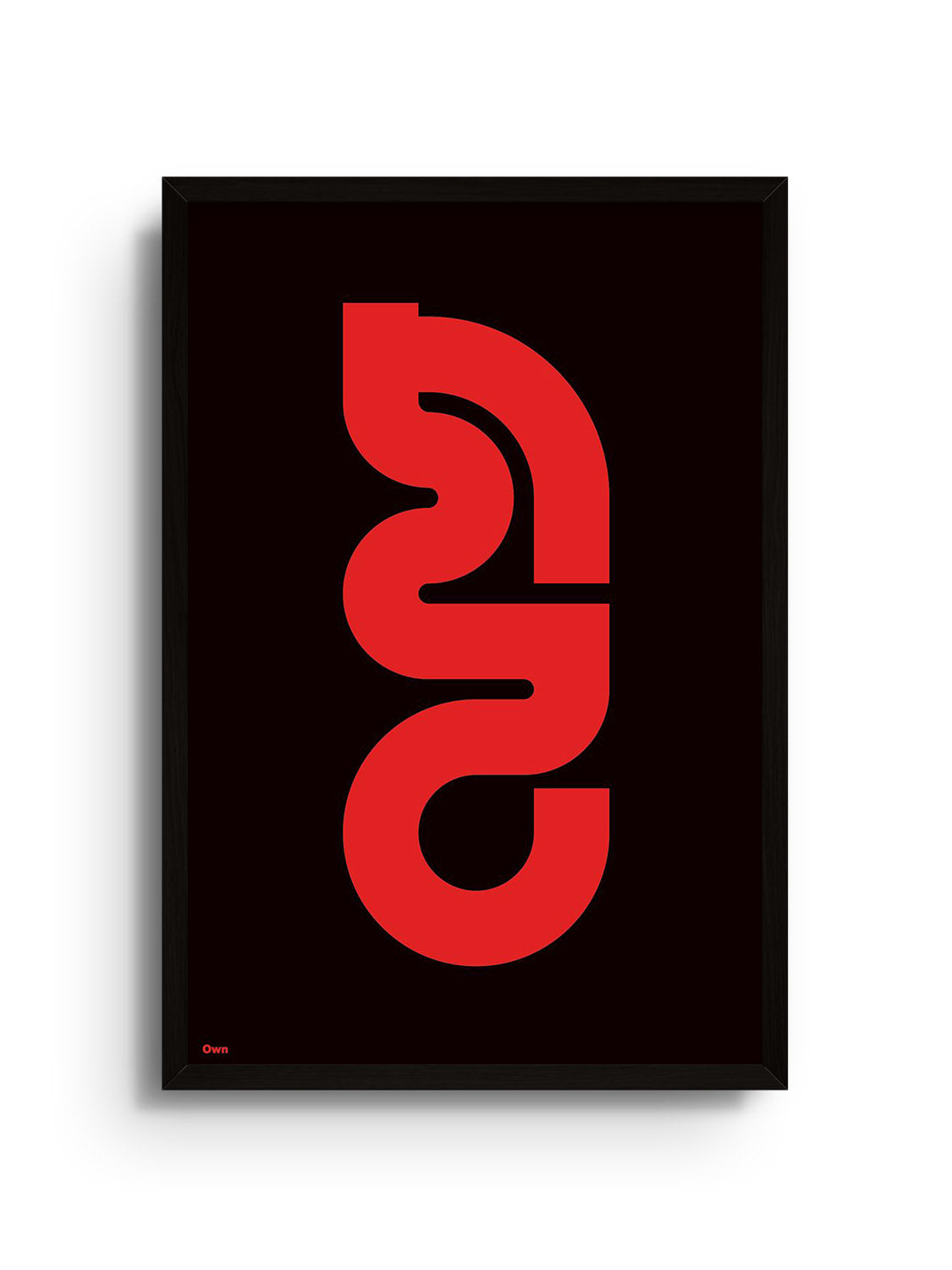 Fine art print "自己 (Own)" by Kenichi Minami in black frame, showcasing intricate design and detail.