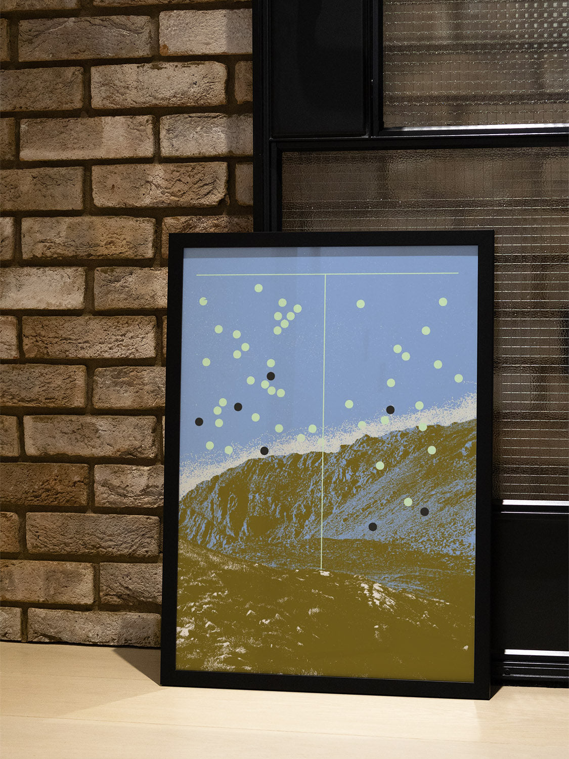 "Korab" by Dusan Lilic, fine art print in black frame displayed in modern interior setting |type=lifestyle|