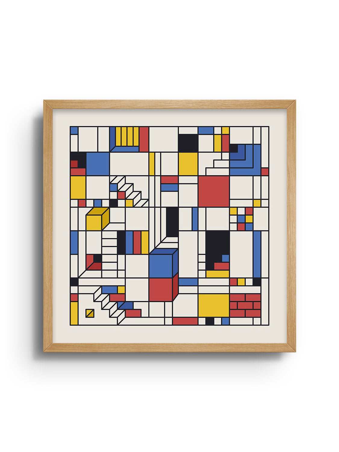 Fine art print "Piet's Trap" by Rick Crane in Natural Frame, showcasing intricate design and craftsmanship. |frame=Natural Frame|