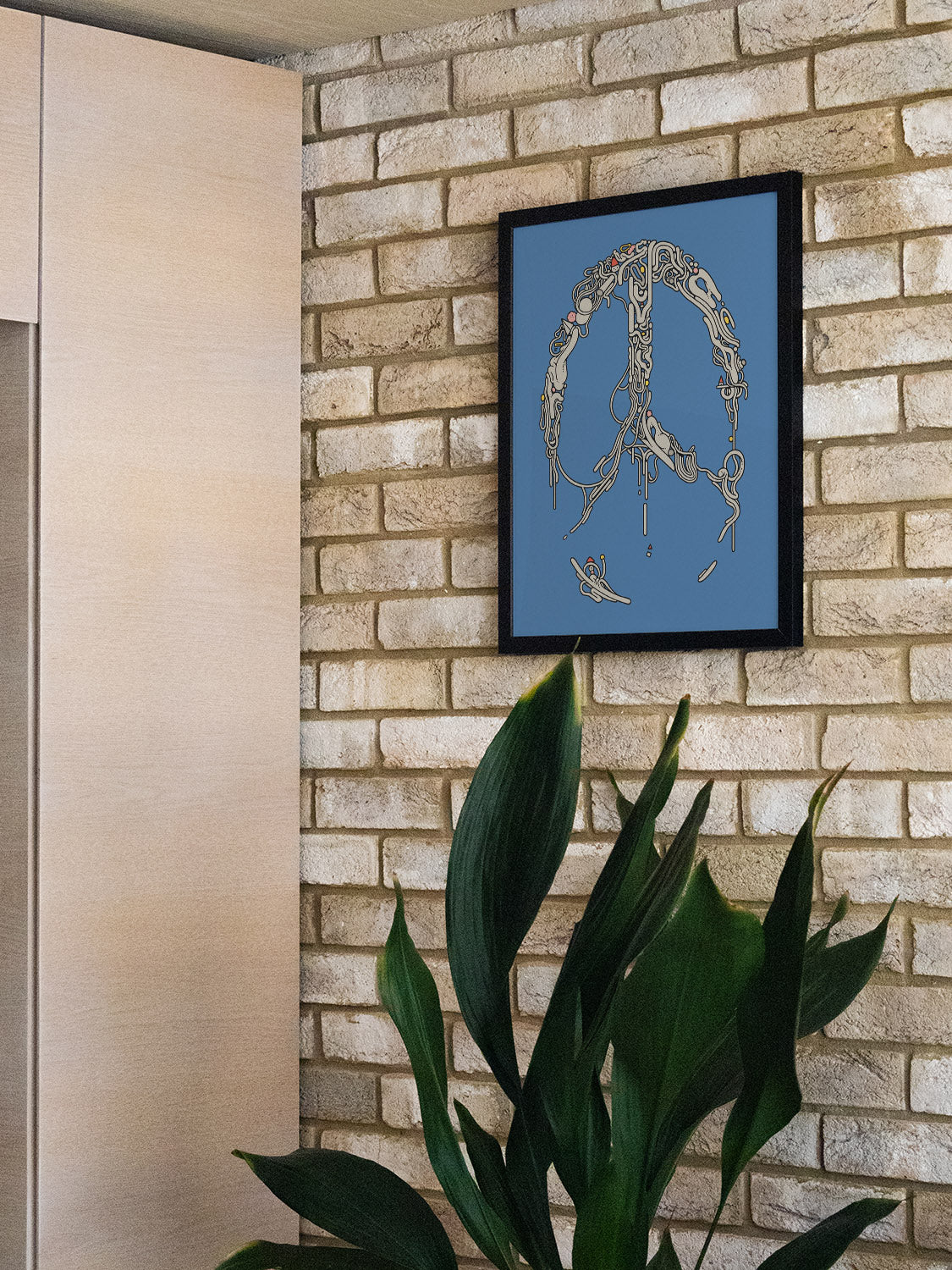 "Peach" by Ori Toor, fine art print in black frame, displayed in styled interior setting. |type=lifestyle|