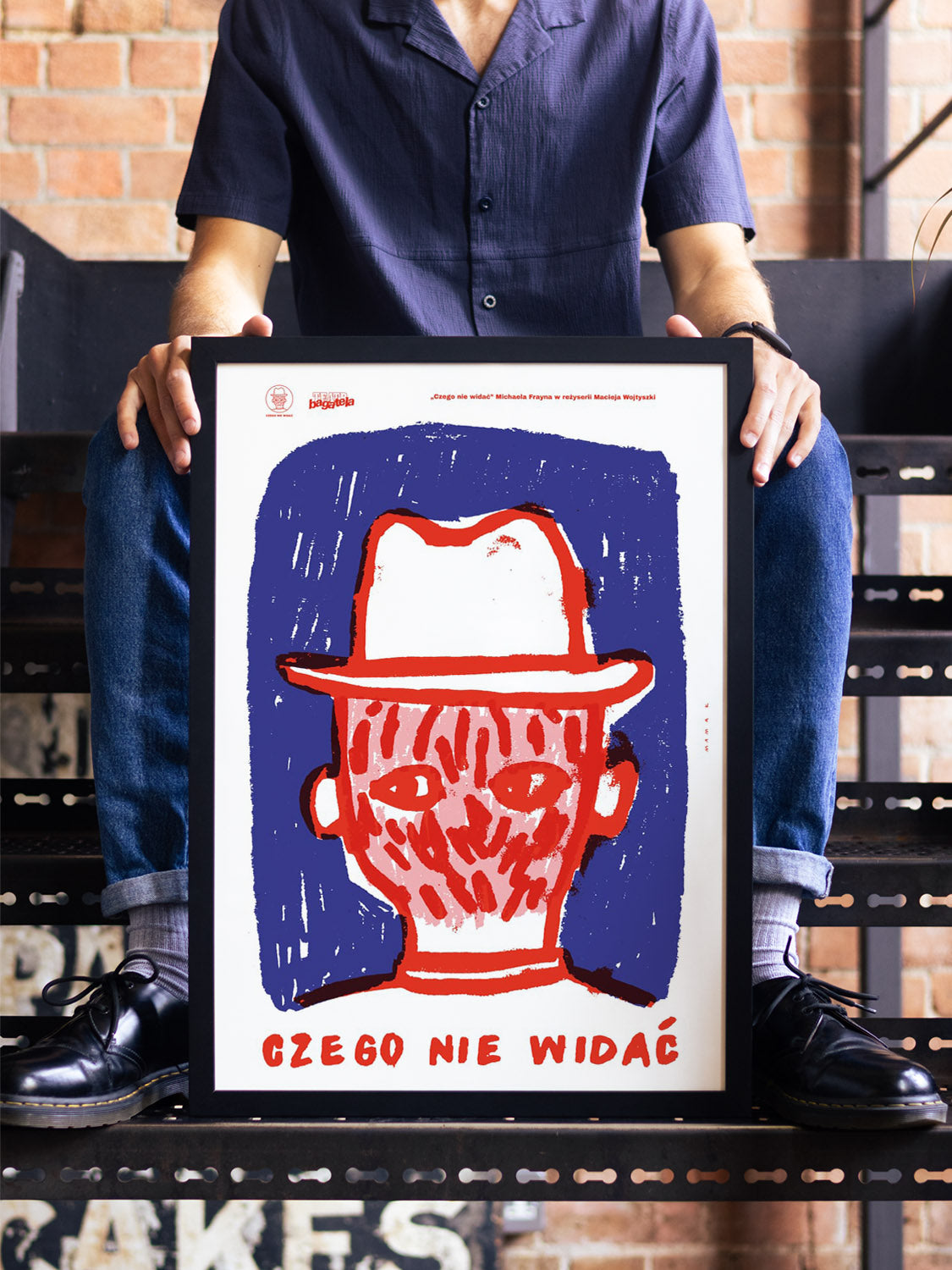 "What Can't Be Seen" by Bartosz Mamak in a black frame, displayed in a modern interior setting. |type=lifestyle|