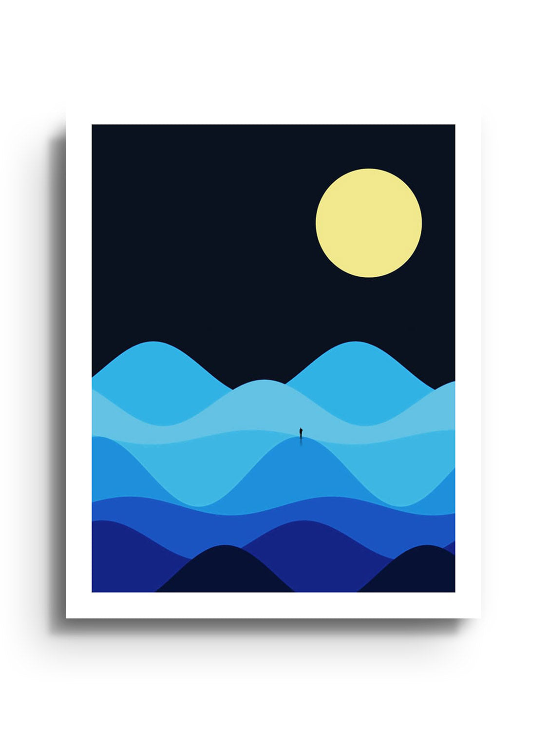 "Arrangements In Blue" fine art print by Michael Strevens, unframed, showcasing abstract blue compositions. |frame=Unframed|