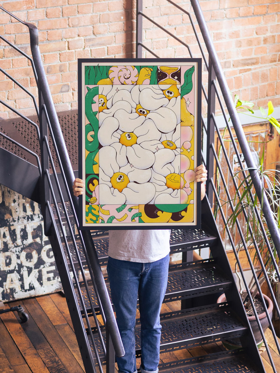 "We Are Connected" by My Sunbeam, fine art print in black frame displayed in styled interior setting. |type=lifestyle|