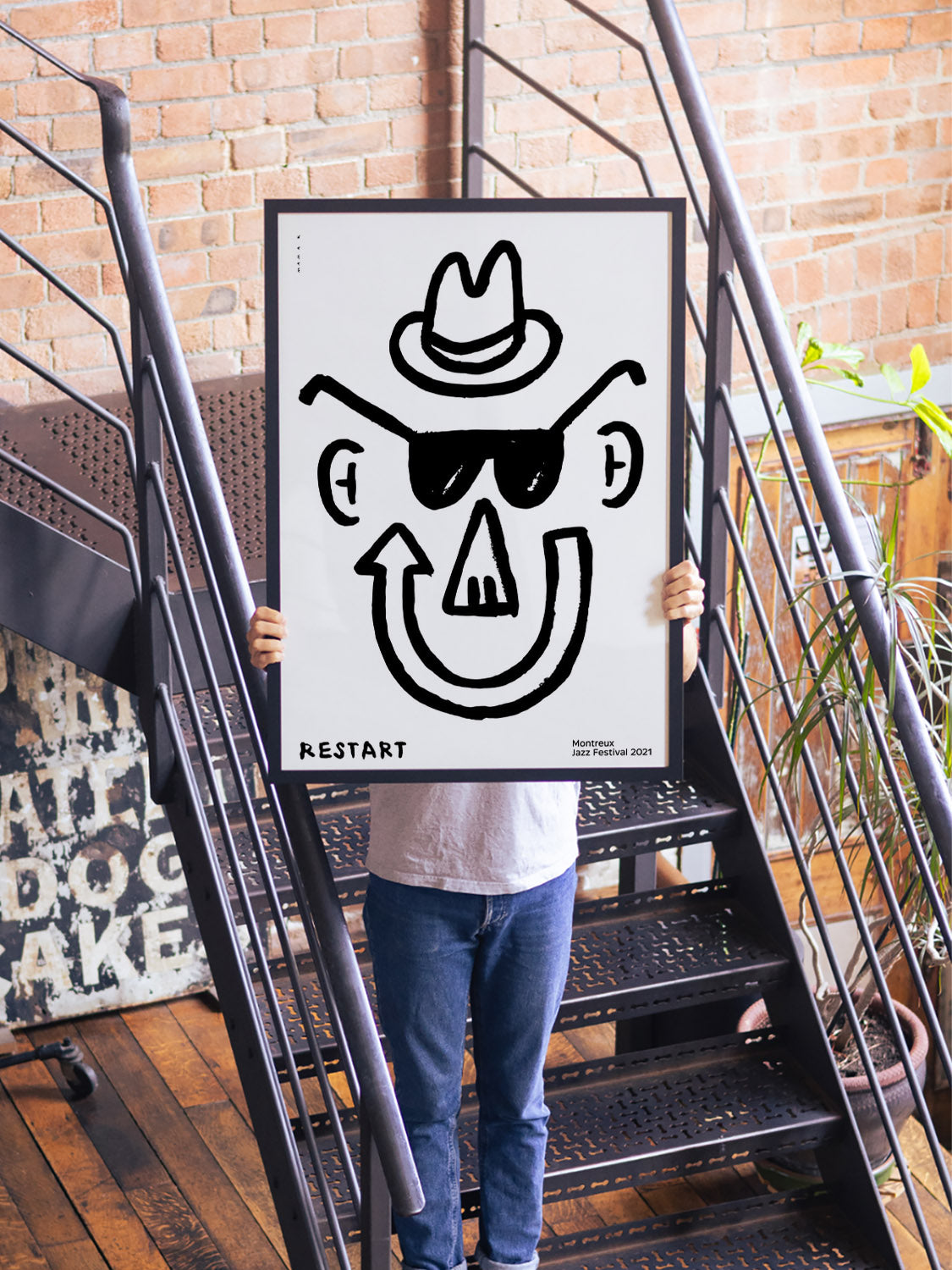 "Montreus Jazz Festival" by Bartosz Mamak in black frame displayed in a chic interior setting. |type=lifestyle|