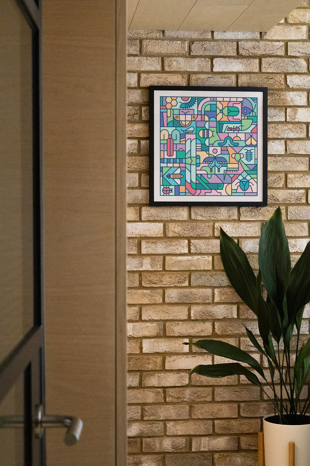 "Nature Study – Entomology by Rick Crane in black frame displayed in styled interior setting" |type=lifestyle|