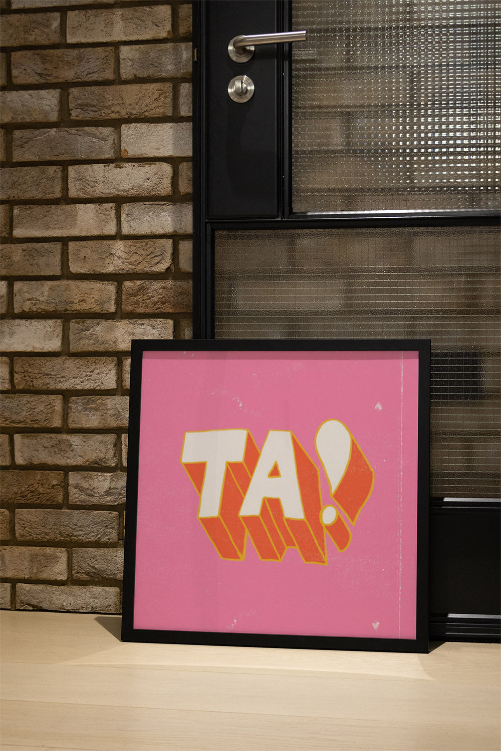 Fine art print "TA!" by Sophia Sky displayed in styled interior, unframed. |type=lifestyle|