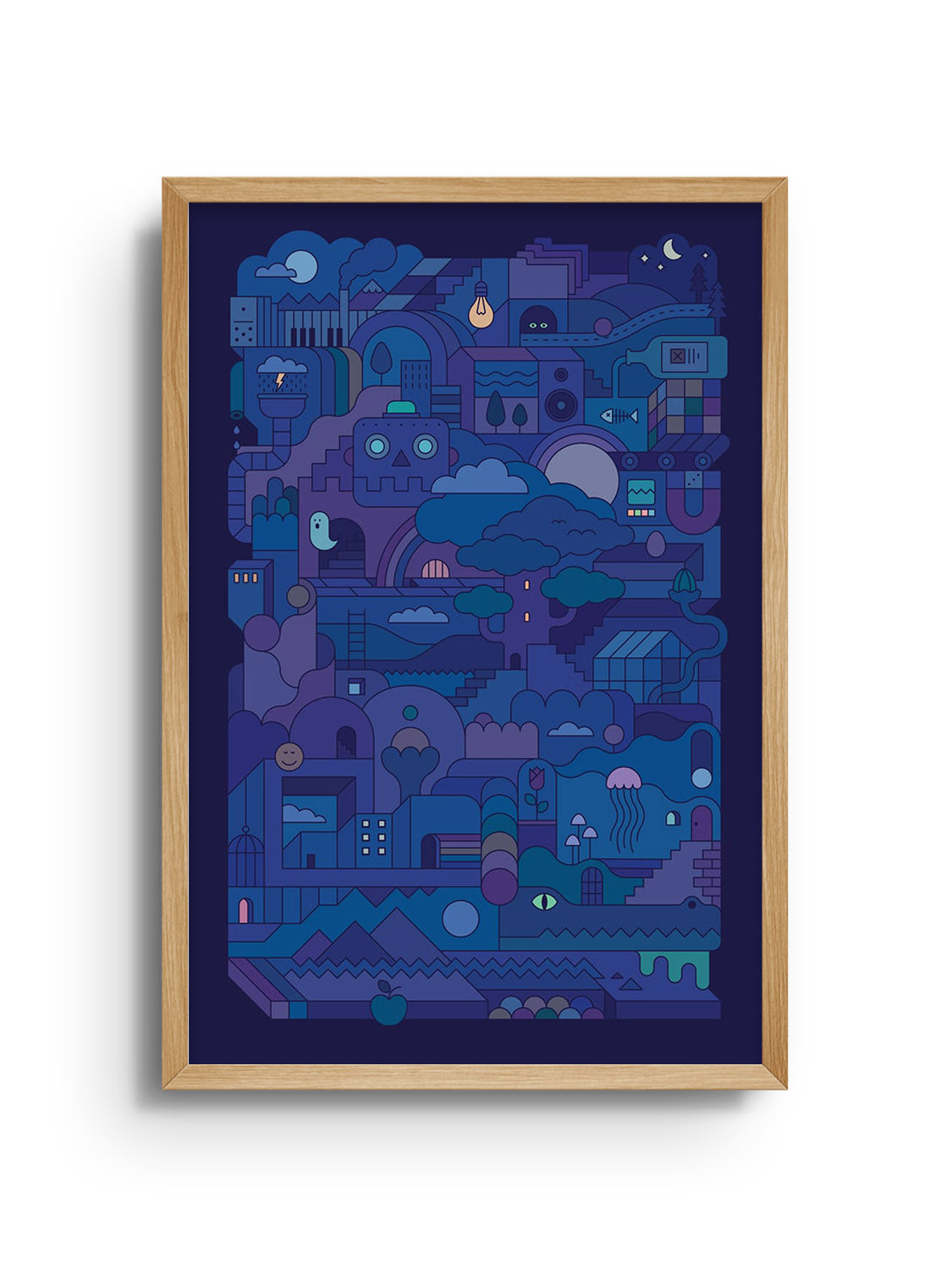 "Oneirism (Nightmare)" by Rick Crane fine art print in a natural frame. |frame=Natural Frame|