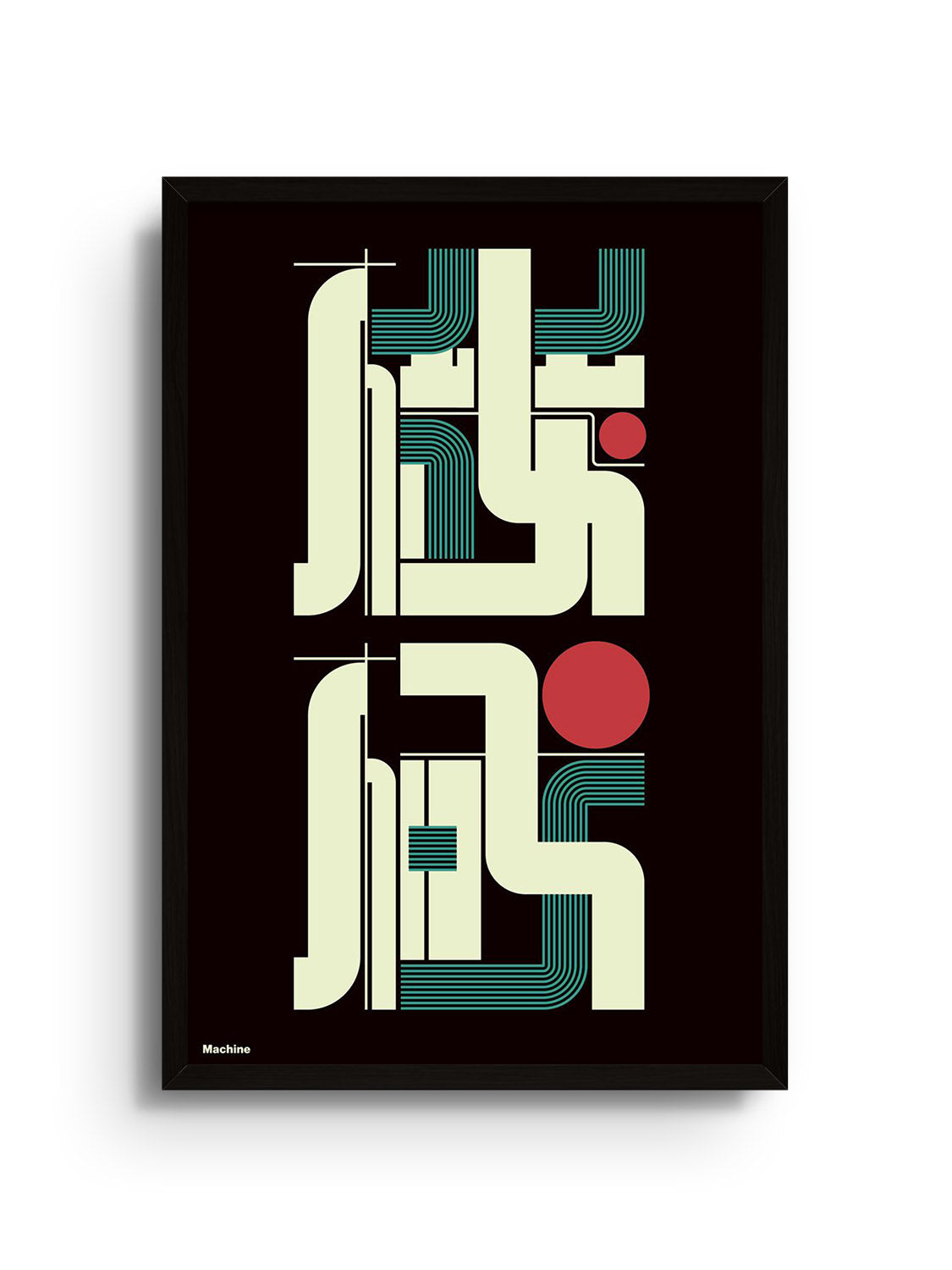 Fine art print "機械#2 (Machine)" by Kenichi Minami in black frame.