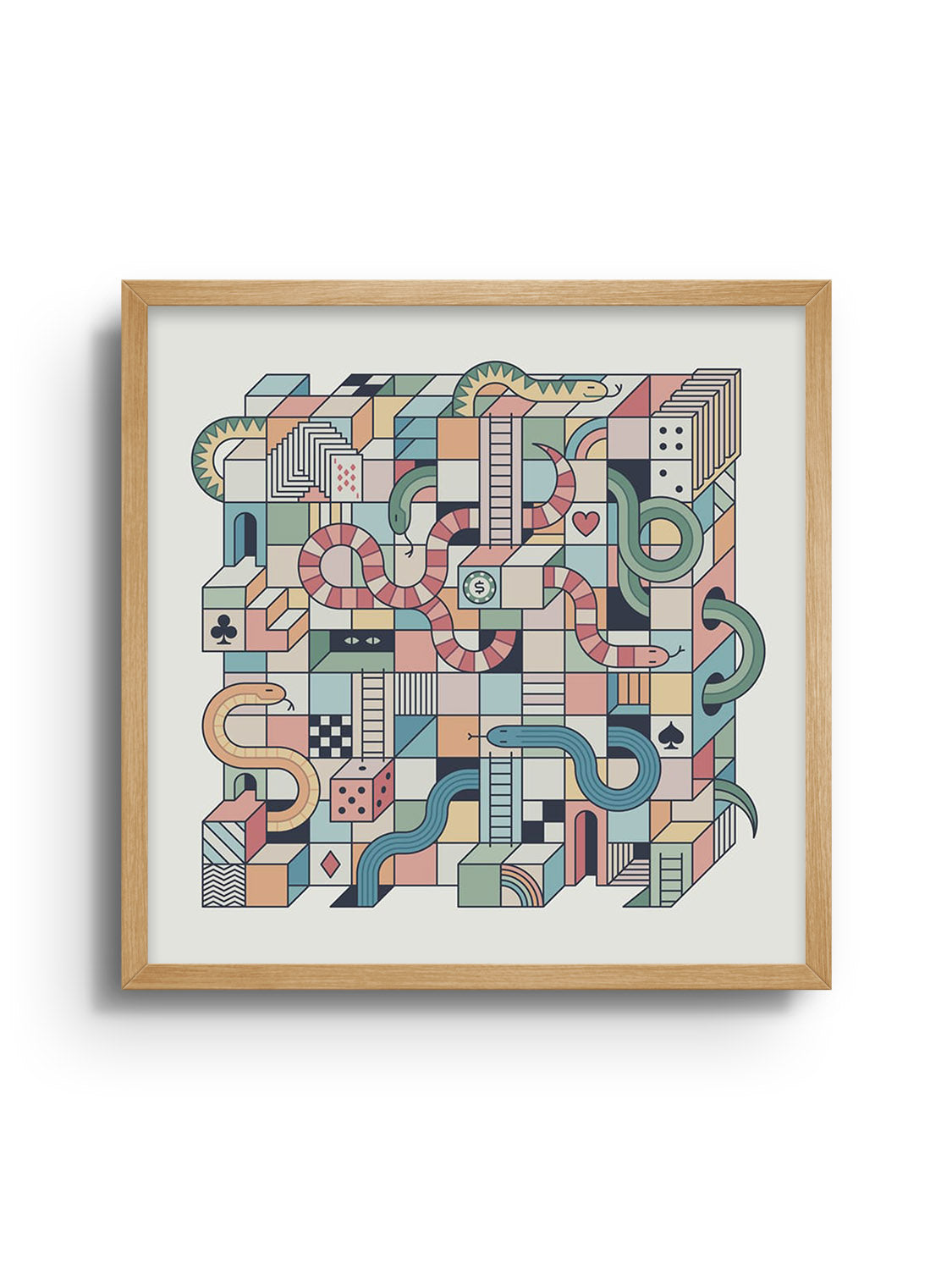 Fine art print "Mental Block 12" by Rick Crane in natural frame. |frame=Natural Frame|