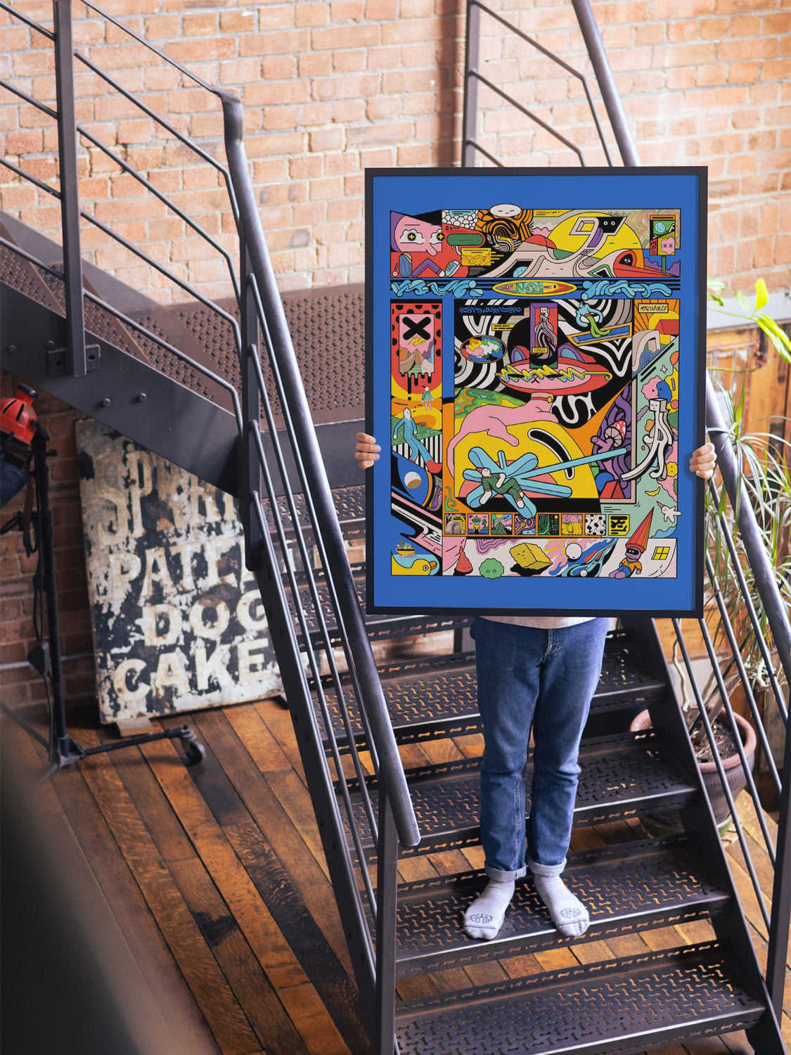 "Yuptkd" by Ori Toor displayed in a minimalist interior, in black frame. |type=lifestyle|