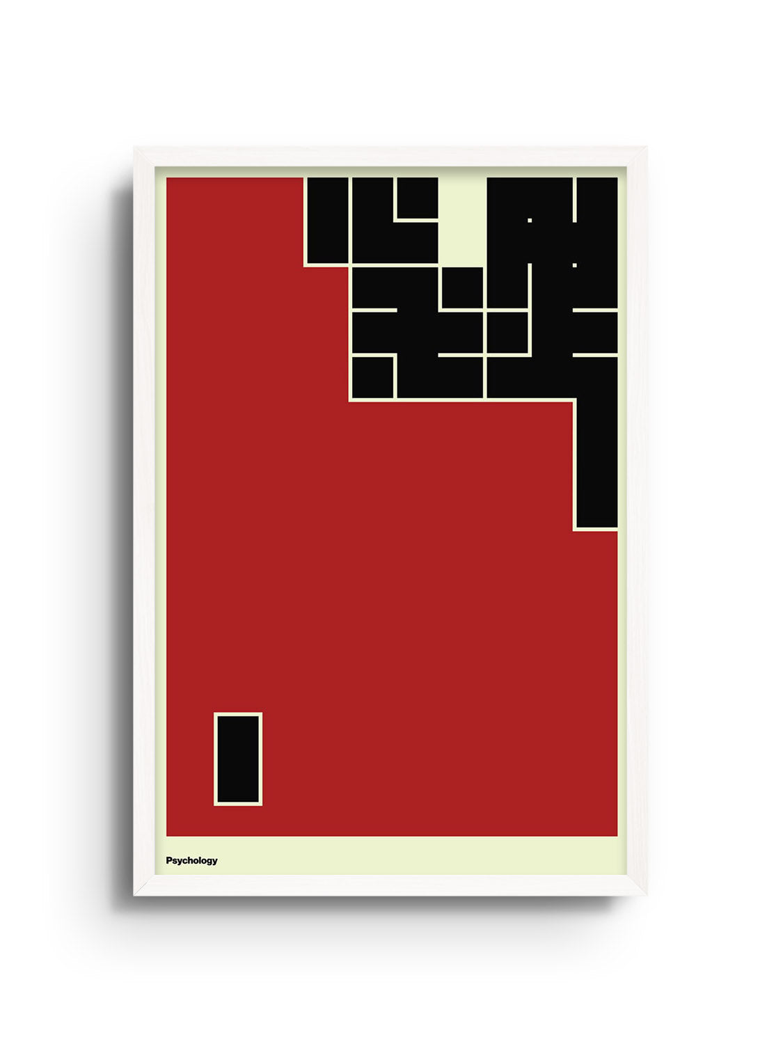 "心理 (Psychology)" by Kenichi Minami fine art print in white frame, showcasing abstract design elements. |frame=White Frame|