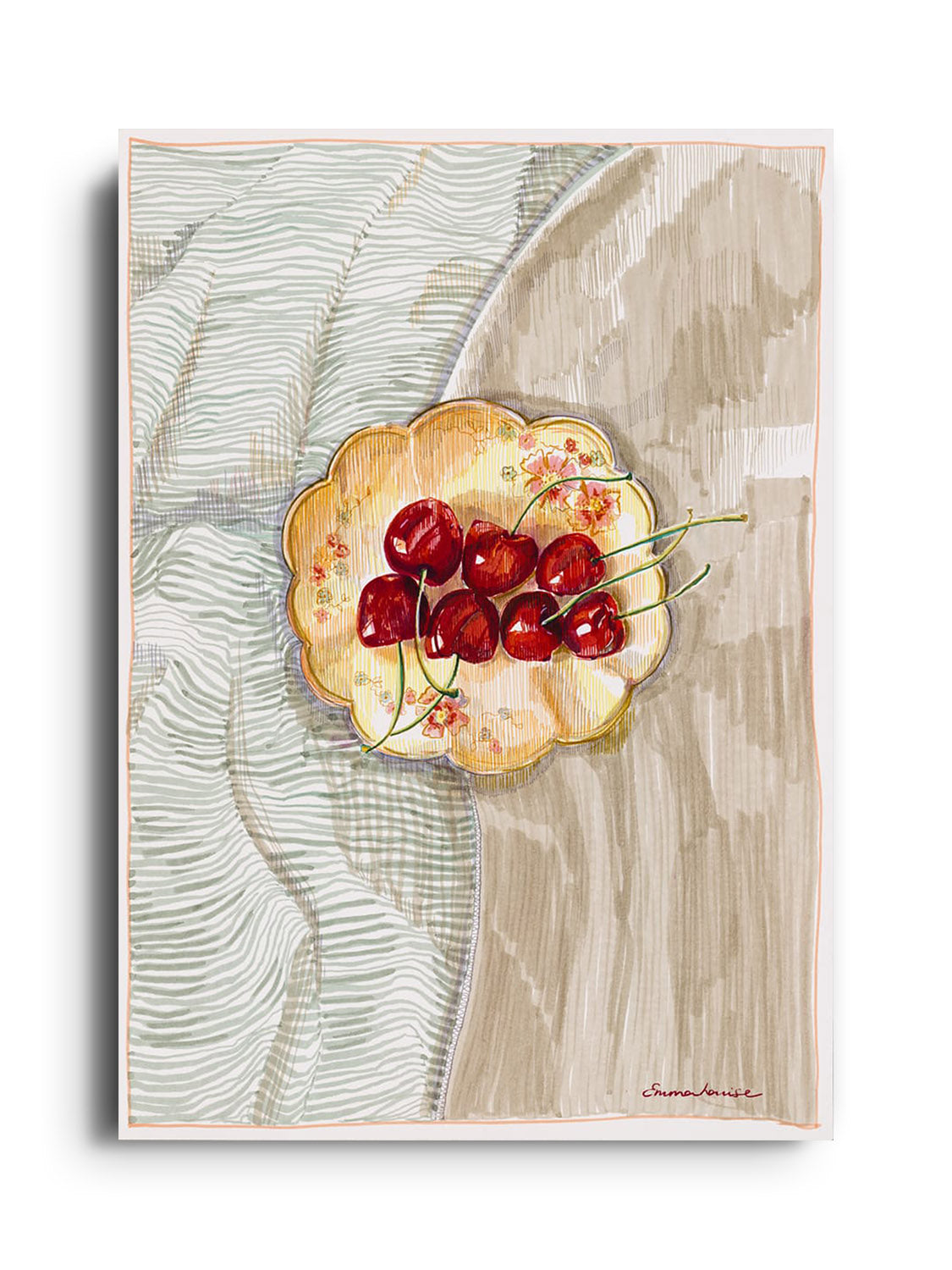 "Cherries" by Emma Louise, fine art print, unframed. |frame=Unframed|