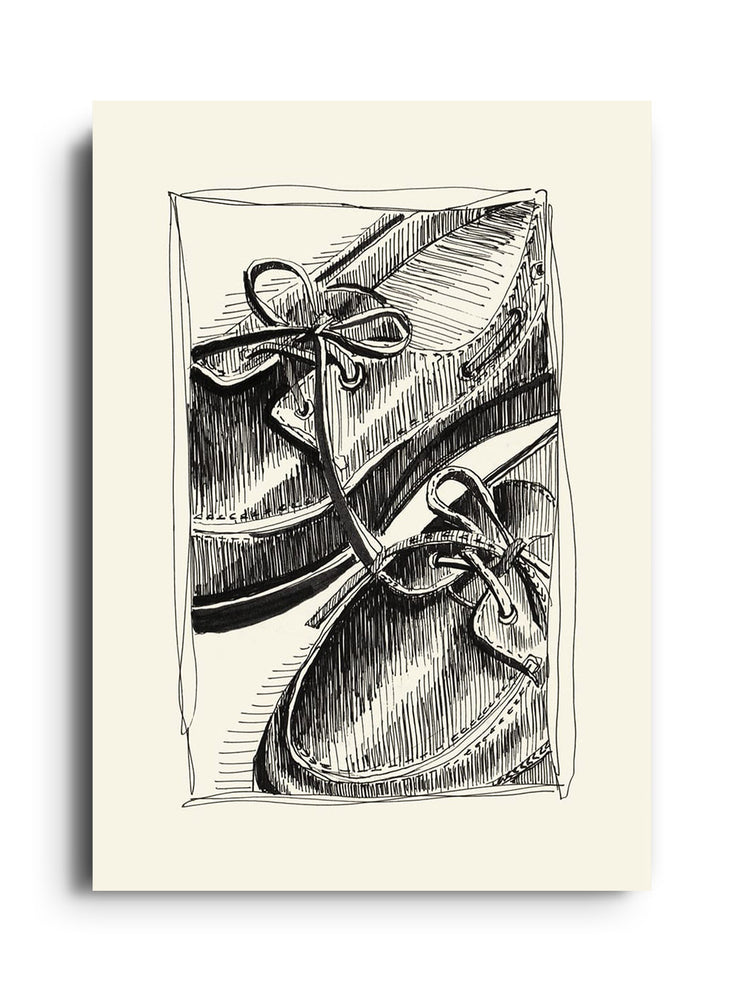 "Boat Shoes" by Emma Louise, fine art print unframed: captivating boating scene depicted with intricate detail |frame=Unframed|