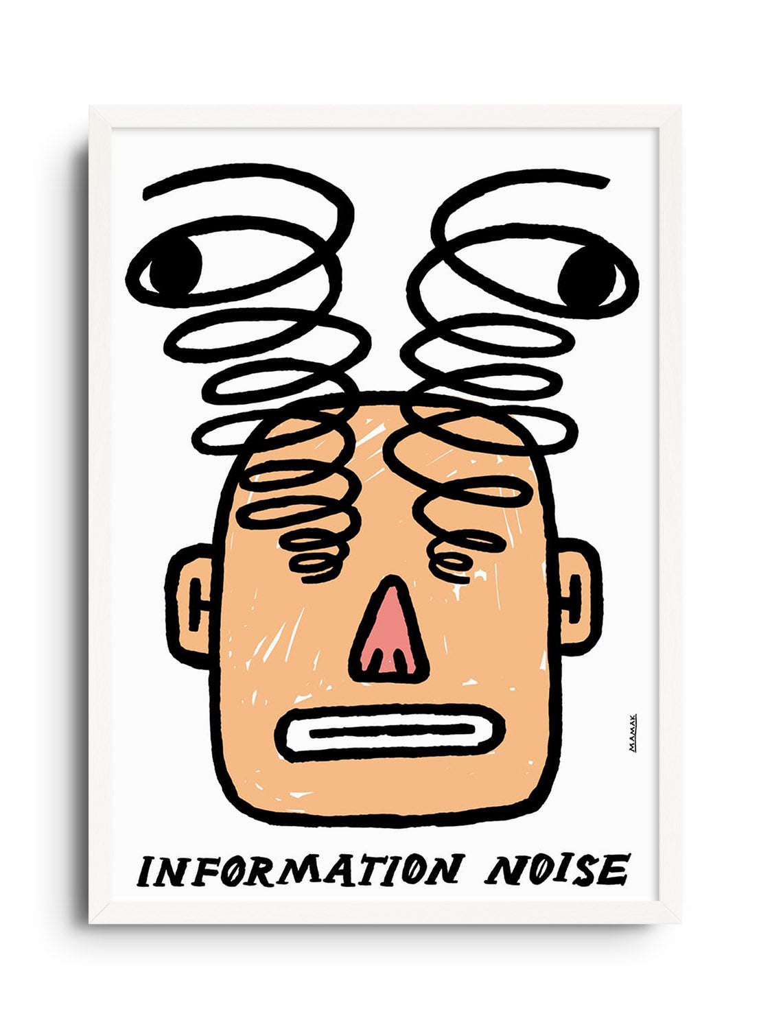 "Information Noise" by Bartosz Mamak fine art print in white frame |frame=White Frame|