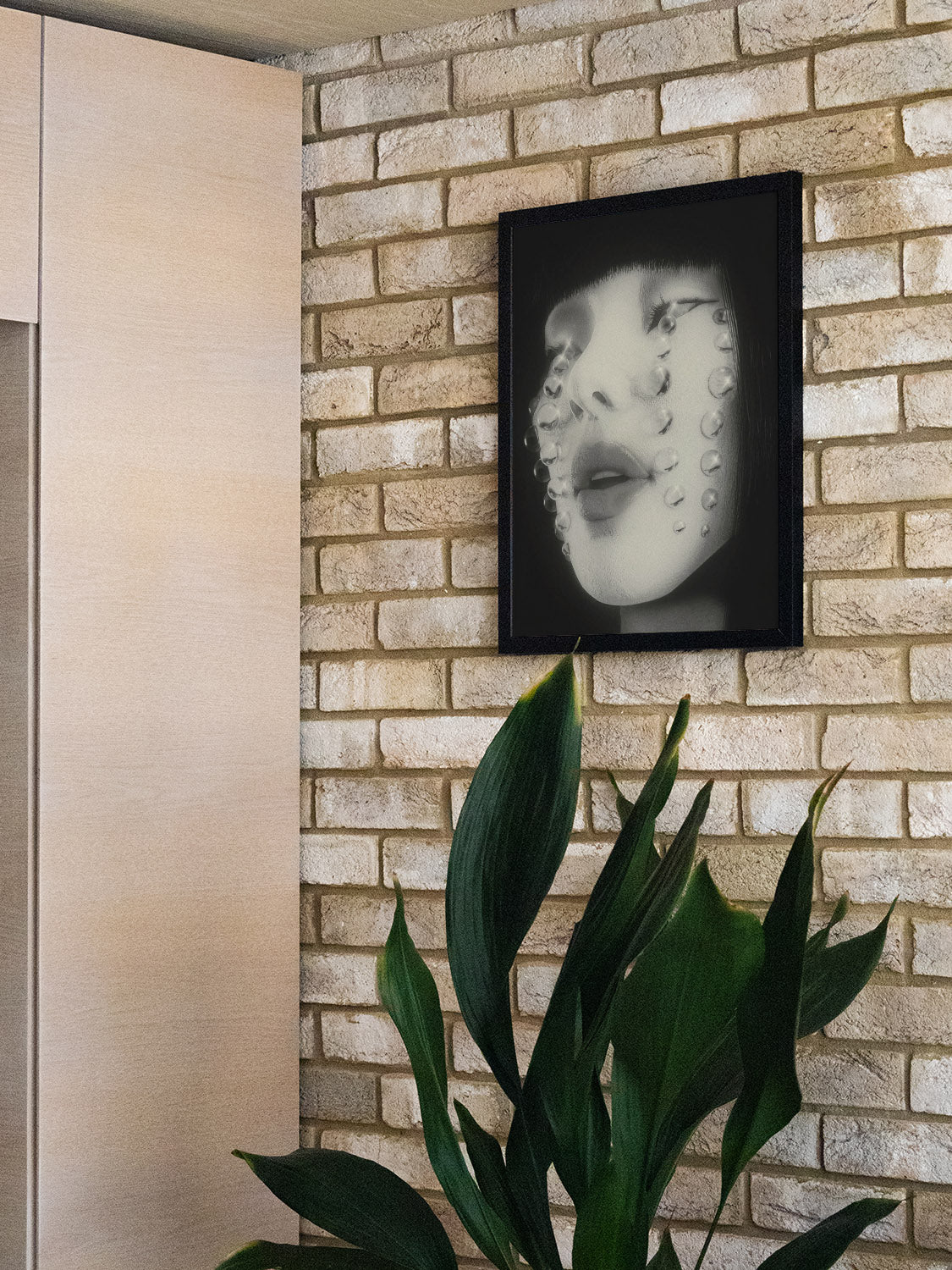 "Tears of Joy" by denisa rahma in black frame displayed in styled interior showing vibrant colors and emotional expression