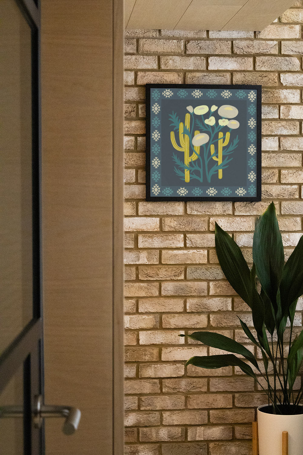 "Cactus Bloom" by Sophia Sky displayed in styled interior, unframed print. |type=lifestyle|
