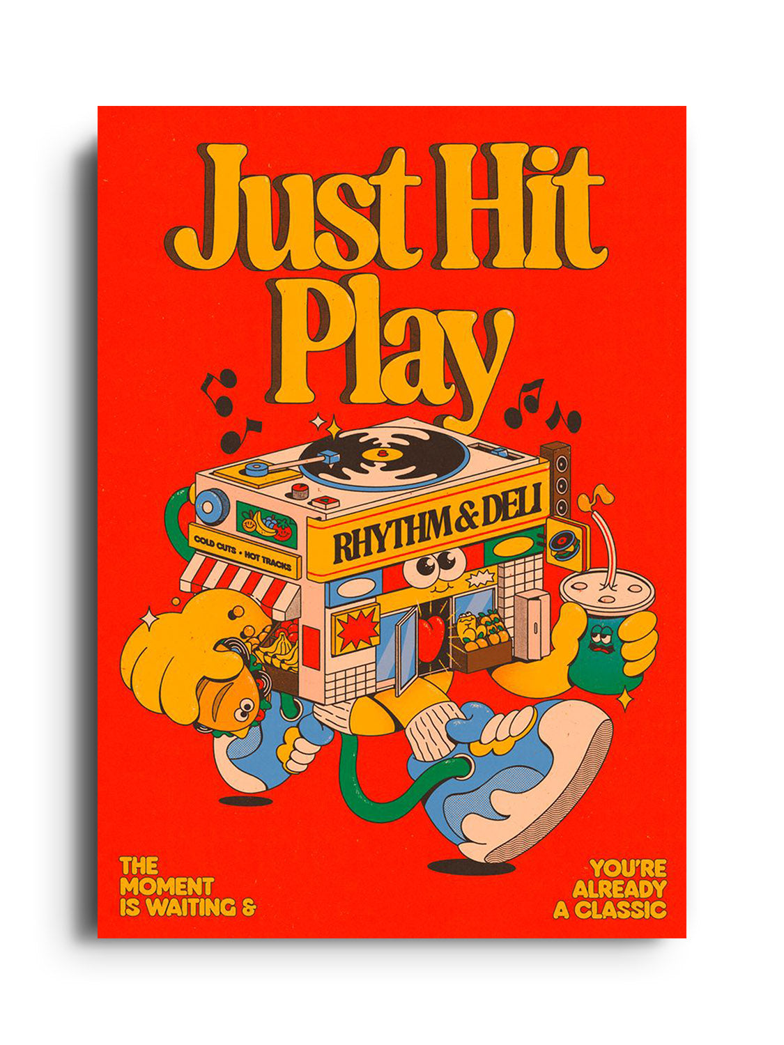 Unframed fine art print "Just Hit Play" by My Sunbeam, vibrant abstract design, ideal for contemporary spaces. |frame=Unframed|