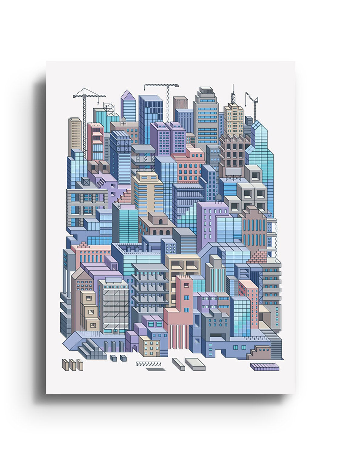 "City Builders (Daytime)" by Rick Crane, fine art print, unframed. |frame=Unframed|