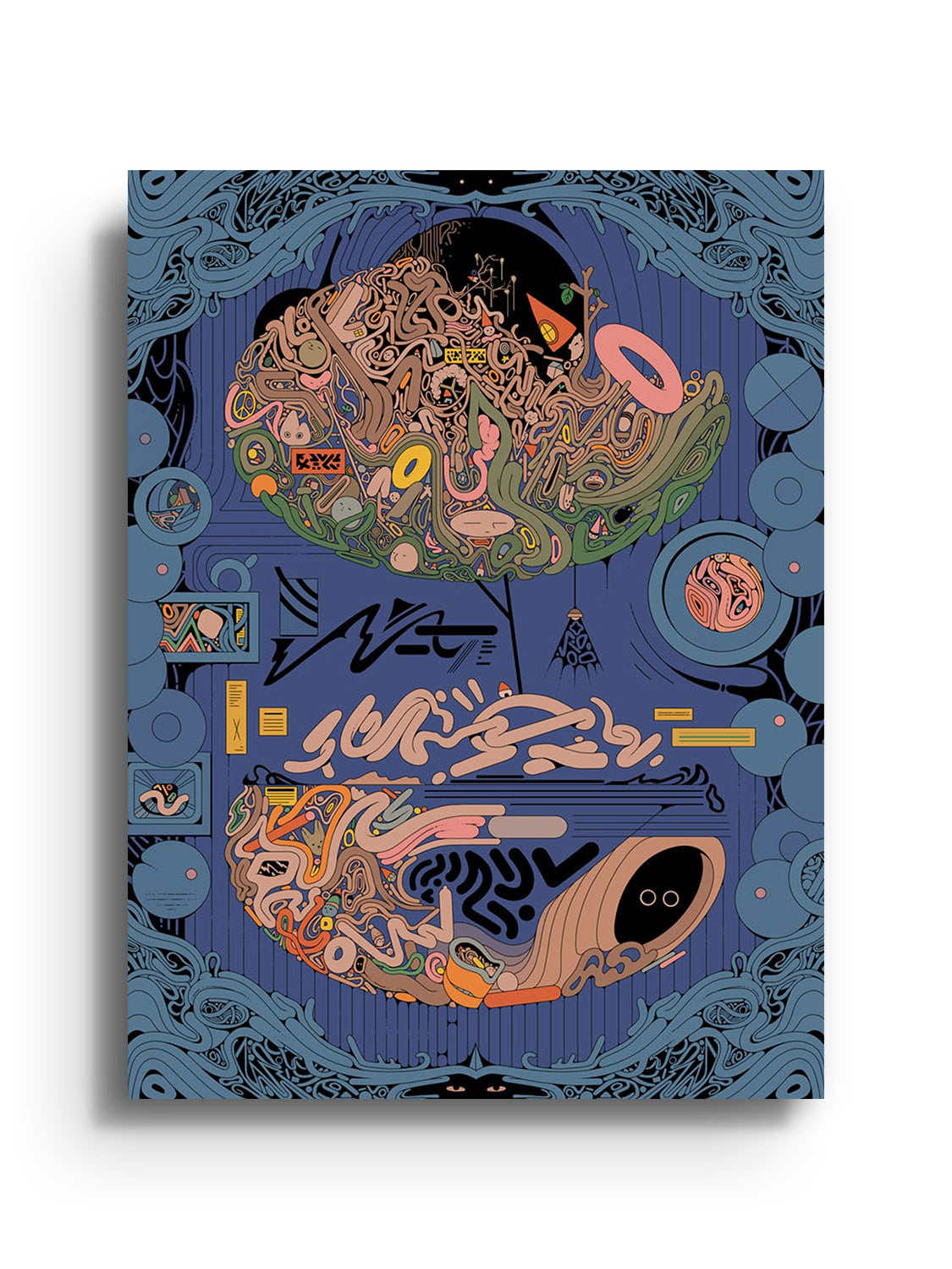 Ori Toor's "Treetrovert" fine art print displayed unframed, showcasing intricate tree patterns and organic shapes. |frame=Unframed|