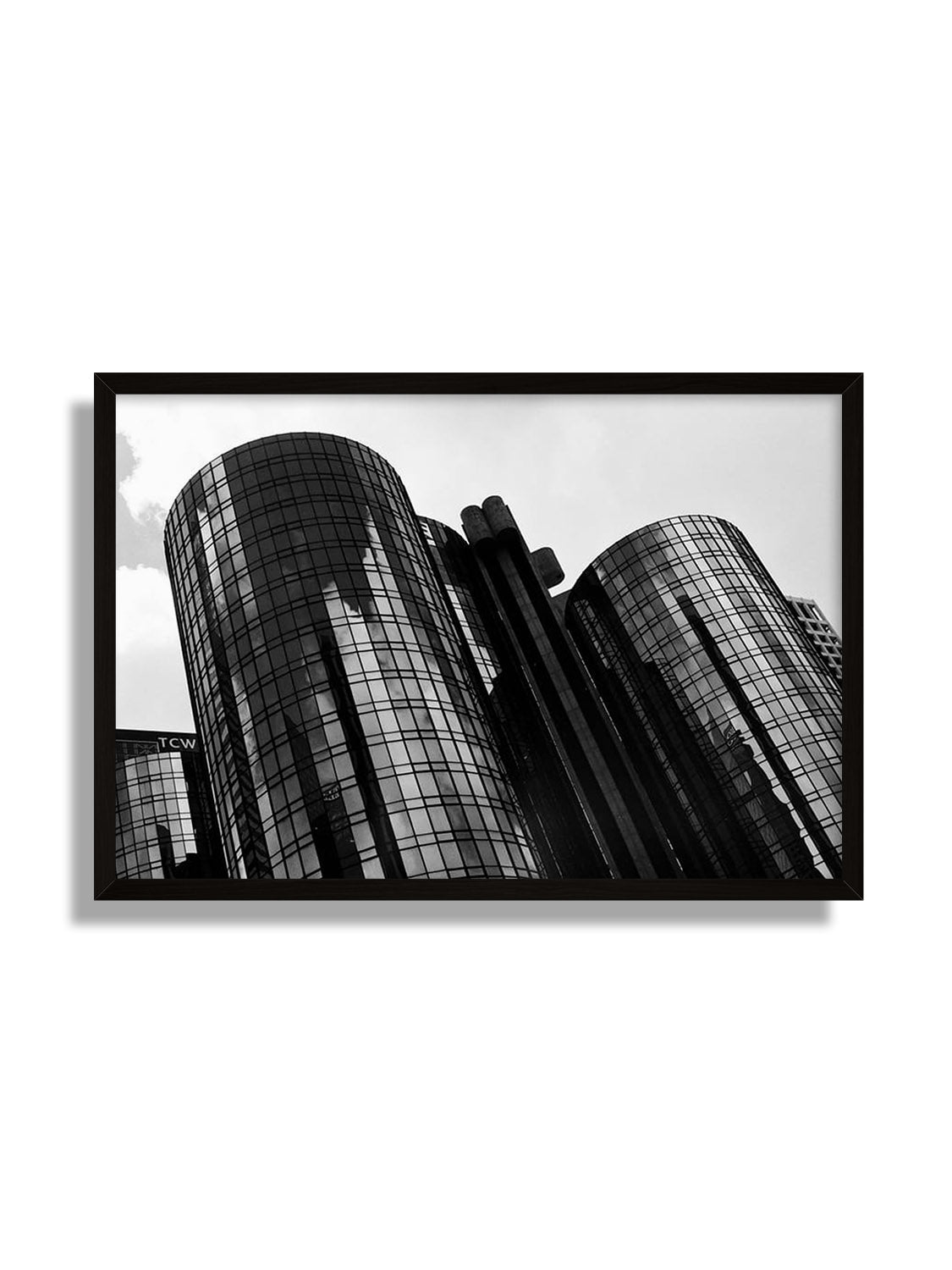 "LA Skyline" fine art print by Adam Sherrett, displayed in black frame. |frame=Black Frame|