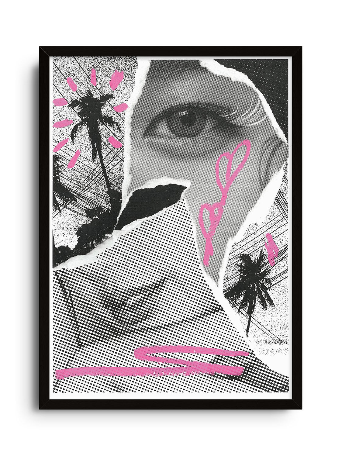 Fine art print "SMILE" by Chico Leong with Black Frame; vibrant artwork framed in elegant black. |frame=Black Frame|