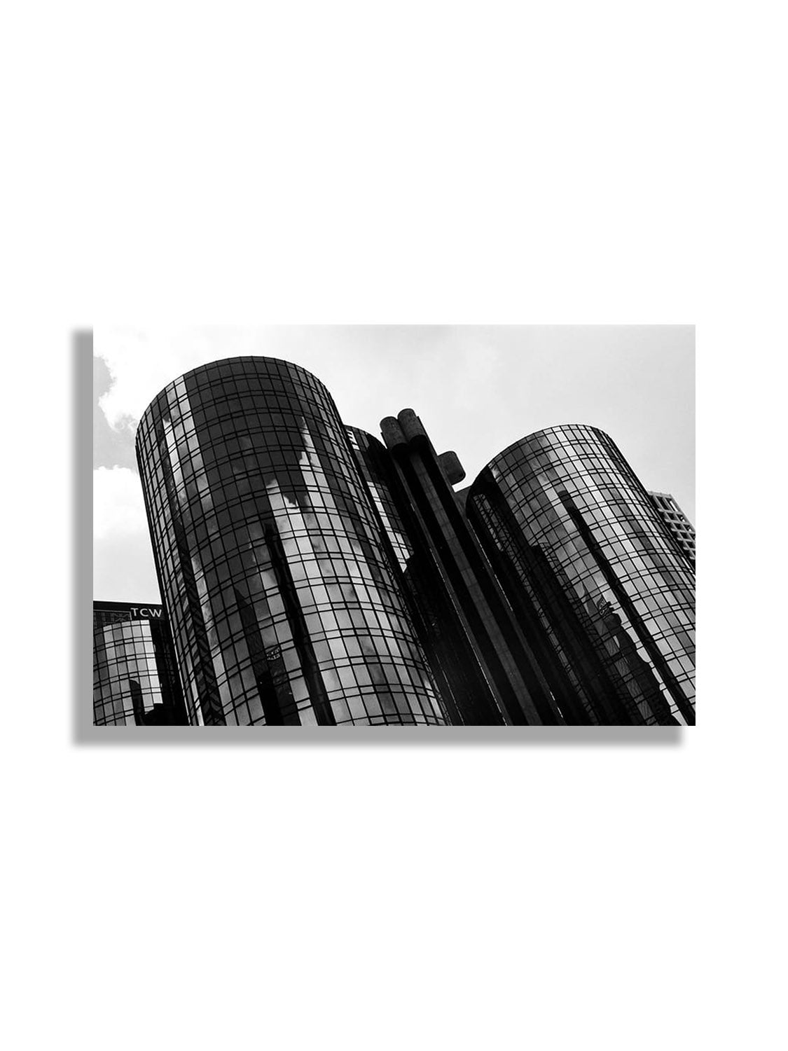 Unframed fine art print "LA Skyline" by Adam Sherrett, showcasing vibrant cityscape elements. |frame=Unframed|
