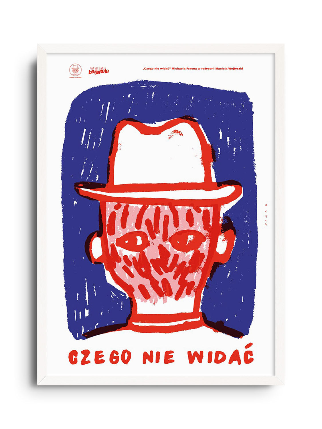 Fine art print "What Can't Be Seen" by Bartosz Mamak in white frame displayed for e-commerce. |frame=White Frame|