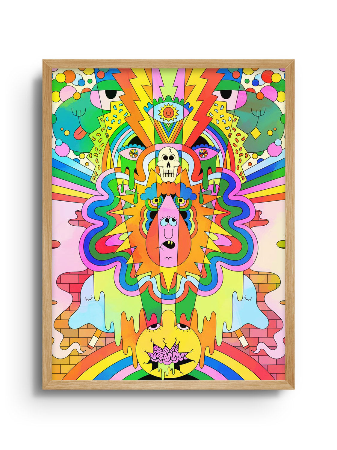 "Transcendovision" fine art print by James Carey in Natural Frame, showcasing abstract design in vibrant hues. |frame=Natural Frame|