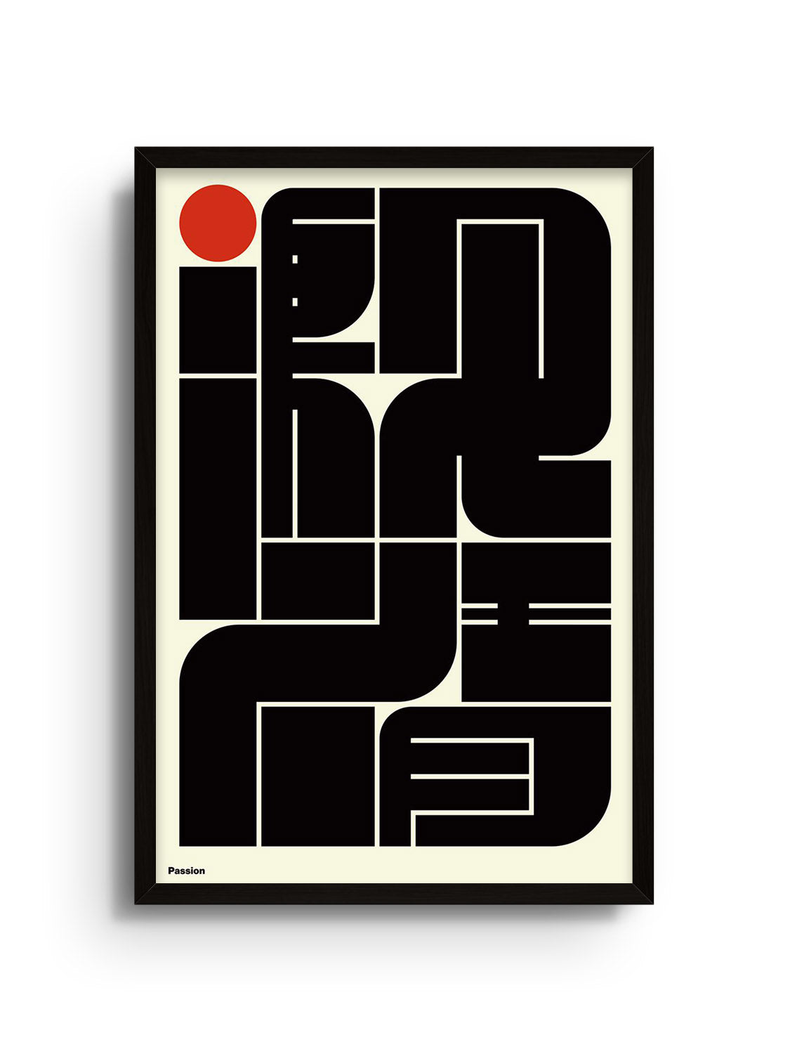 "激情 (Passion)" by Kenichi Minami in black frame, fine art print displaying vibrant colors in an elegant presentation