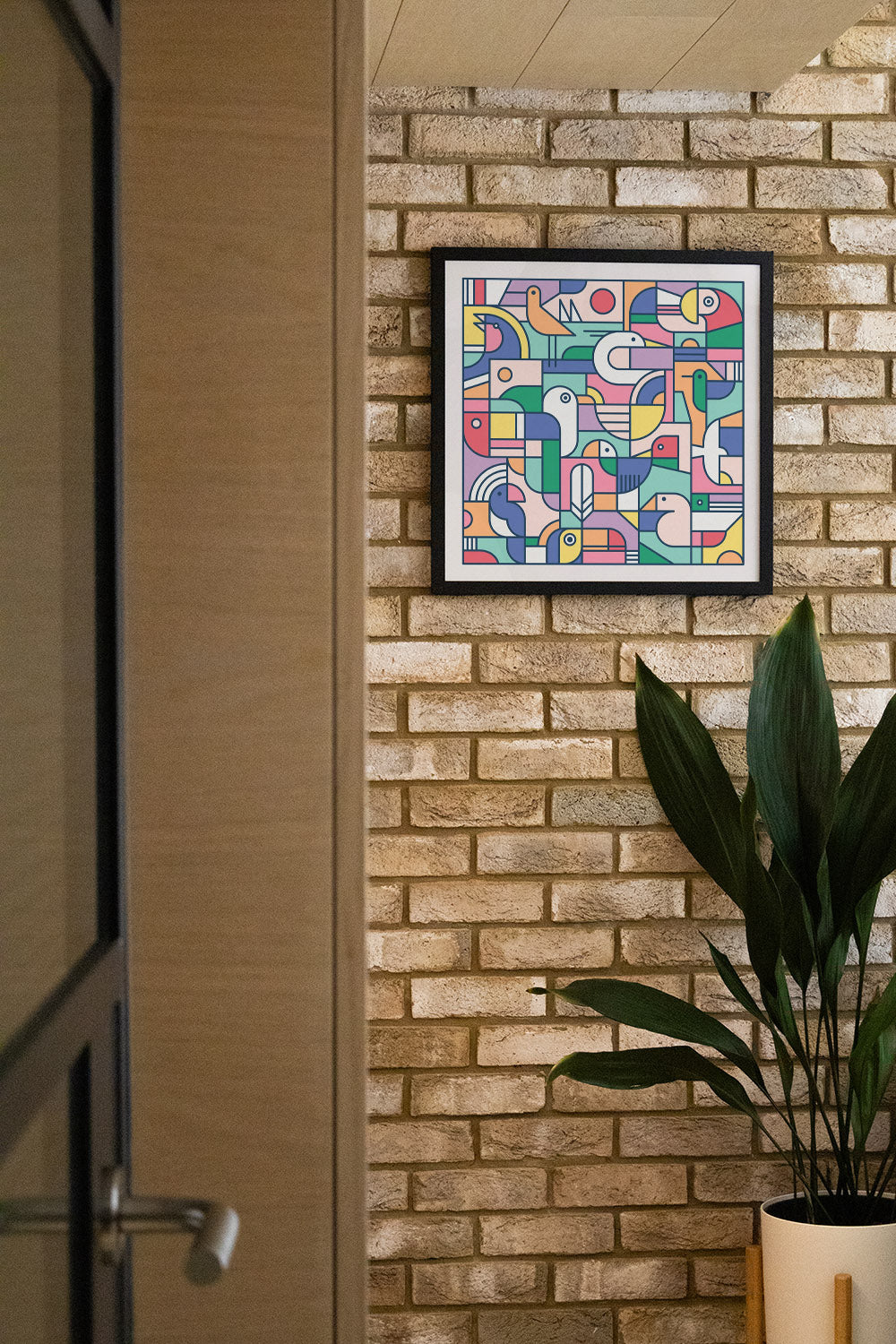 "Nature Study – Ornithology" by Rick Crane in black frame displayed in a styled interior setting. |type=lifestyle|