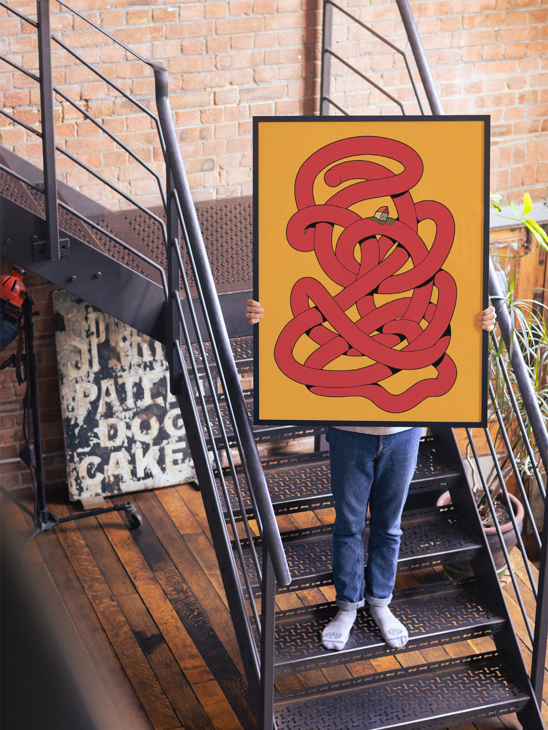 "Fine art print 'Noodle' by Ori Toor in black frame displayed in styled interior setting" |type=lifestyle|