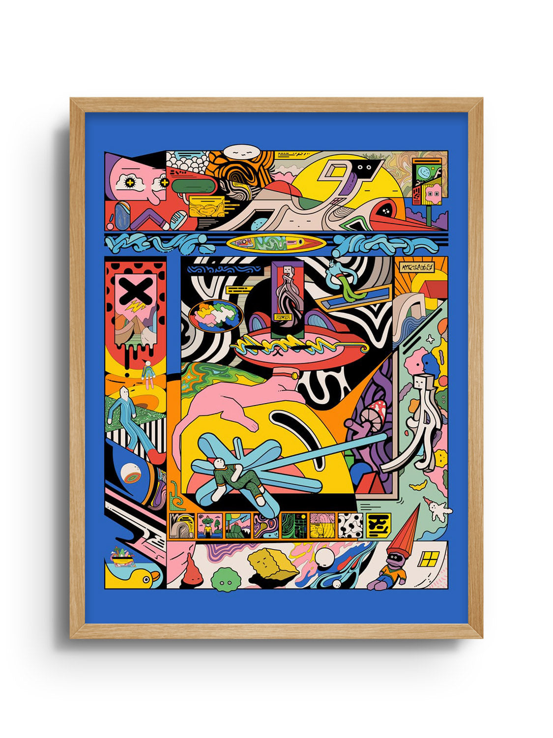 "Yuptkd" by Ori Toor, fine art print in Natural Frame, showcasing abstract design in vivid colors. |frame=Natural Frame|