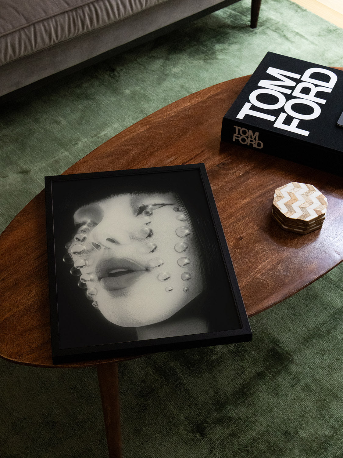 "Tears of Joy" by denisa rahma displayed in styled interior, fine art print in black frame.
