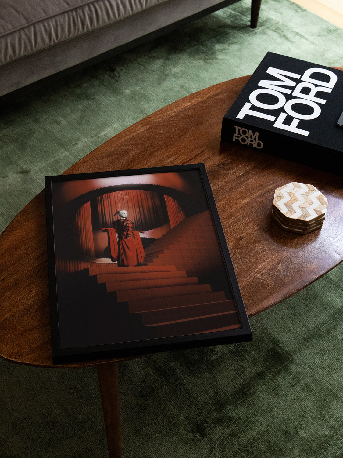 "Night Raid" by denisa rahma art print in black frame, displayed in stylish interior setting for a chic home decor accent.