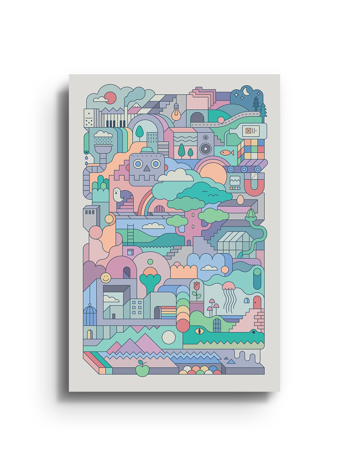 "Oneirism (Daydream) by Rick Crane, fine art print unframed, showcasing abstract dreamlike elements in vibrant colors." |frame=Unframed|