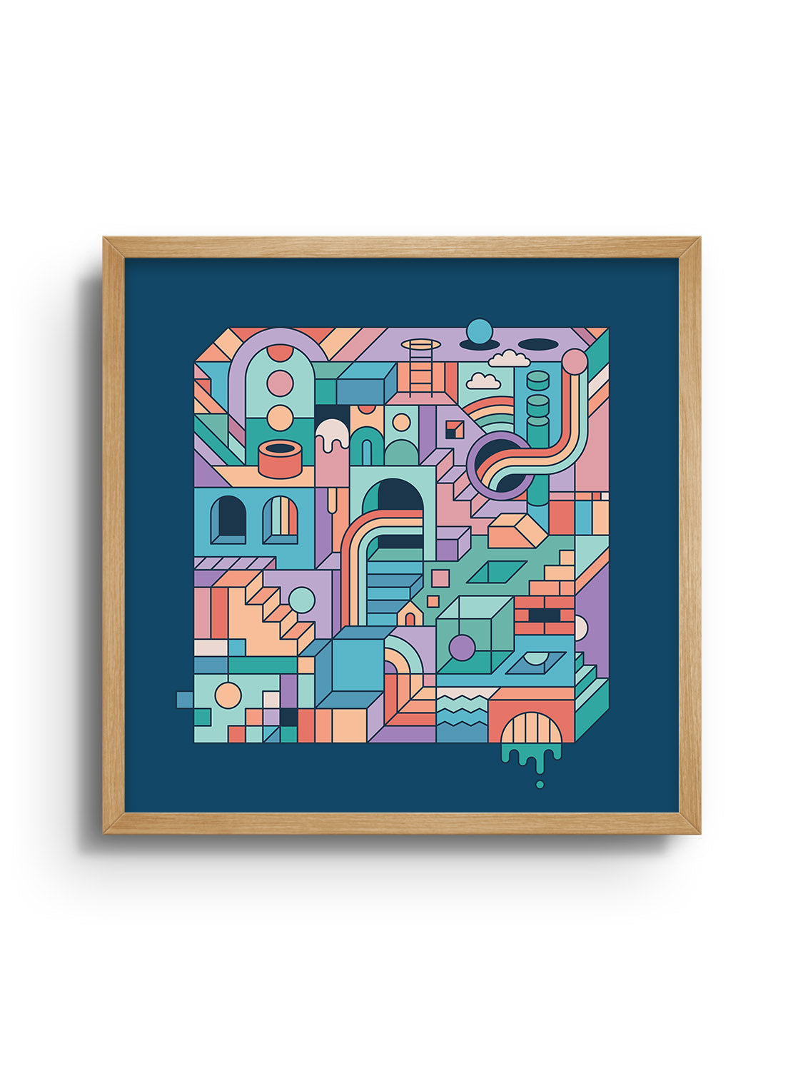 "Mental Block 1" by Rick Crane, fine art print in Natural Frame |frame=Natural Frame|