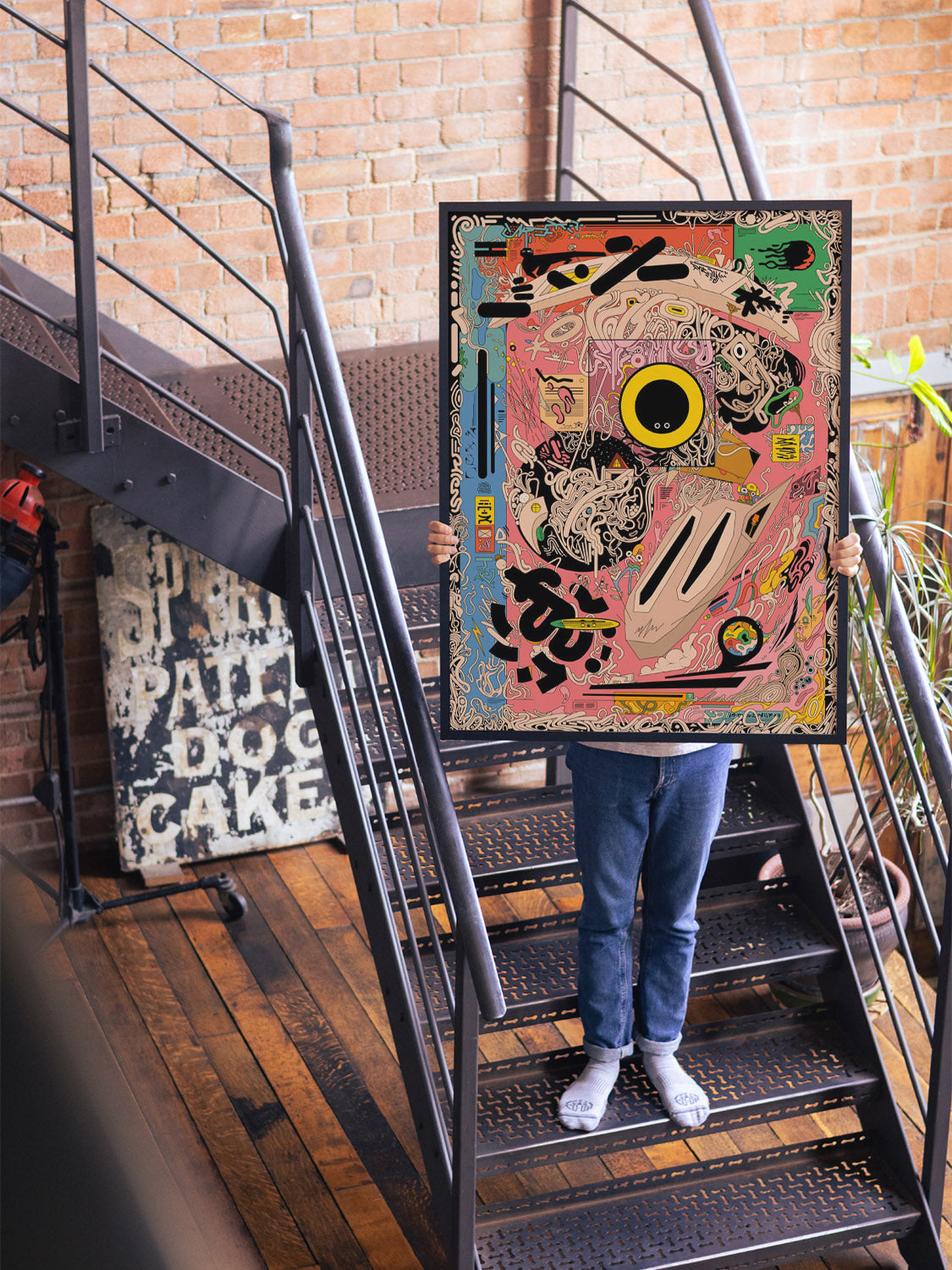 "Wallbends by Ori Toor in a sleek black frame displayed in a modern interior setting" |type=lifestyle|