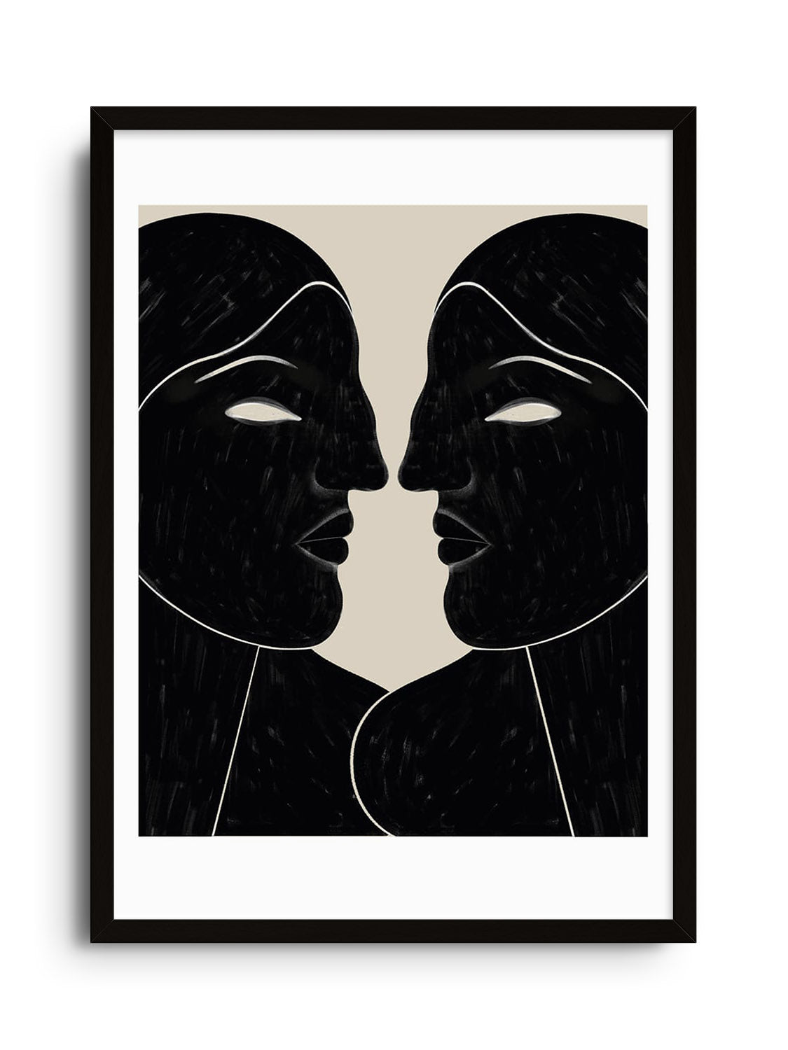 "Watching You Watching Me" fine art print by Erika Lourenço in black frame, modern portrait design. |frame=Black Frame|