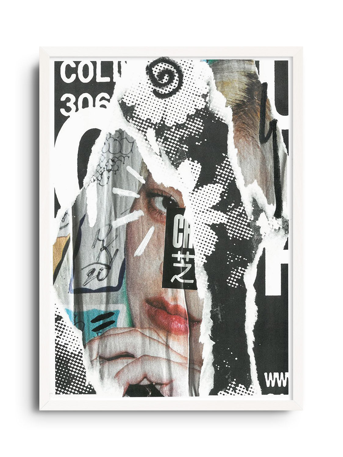 Fine art print "MY CITY" by Chico Leong in white frame.