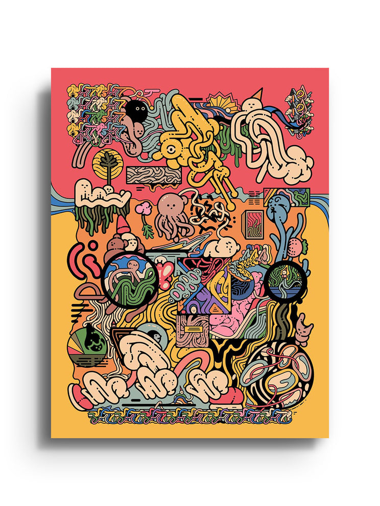 "Wagawawa" by Ori Toor, fine art print, unframed; vibrant abstract design with swirling patterns and bold colors. |frame=Unframed|