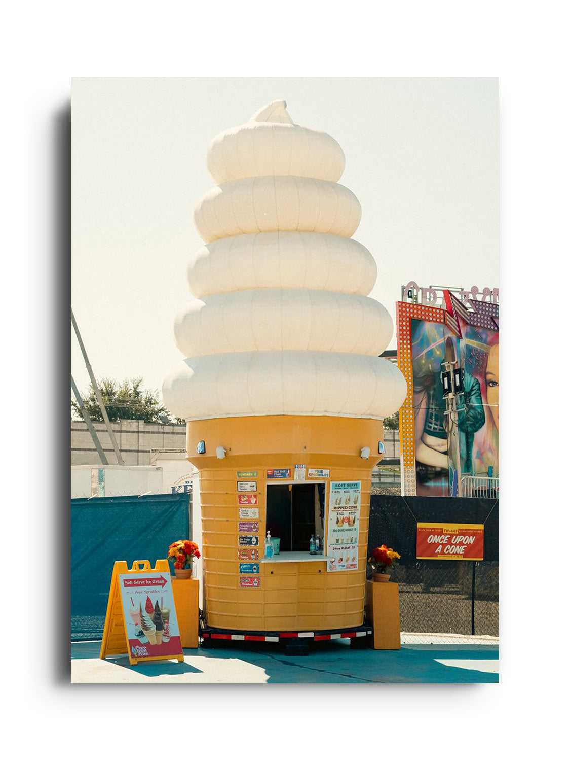 "Once Upon A Cone" by Philip Jobling, unframed fine art print featuring a whimsical ice cream cone-themed artwork.