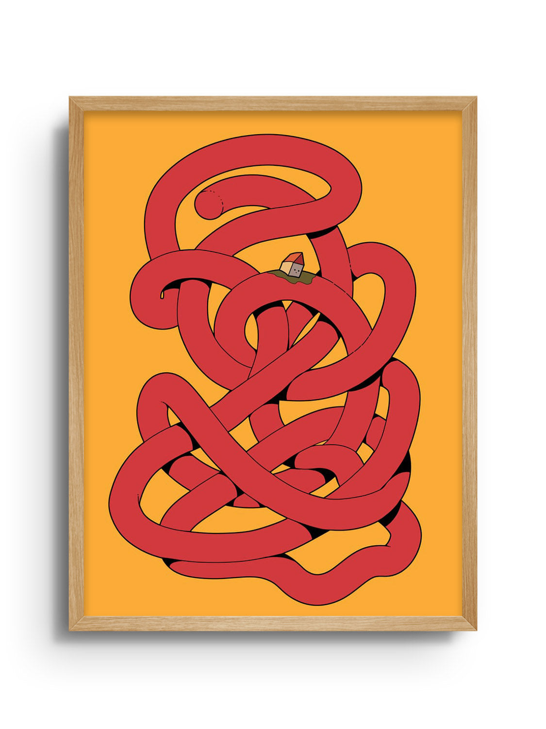 Fine art print "Noodle" by Ori Toor displayed in a Natural Frame. |frame=Natural Frame|