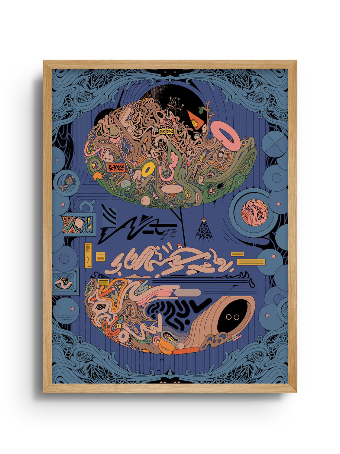 "Treetrovert" fine art print by Ori Toor in Natural Frame, showcasing abstract nature-inspired imagery. |frame=Natural Frame|