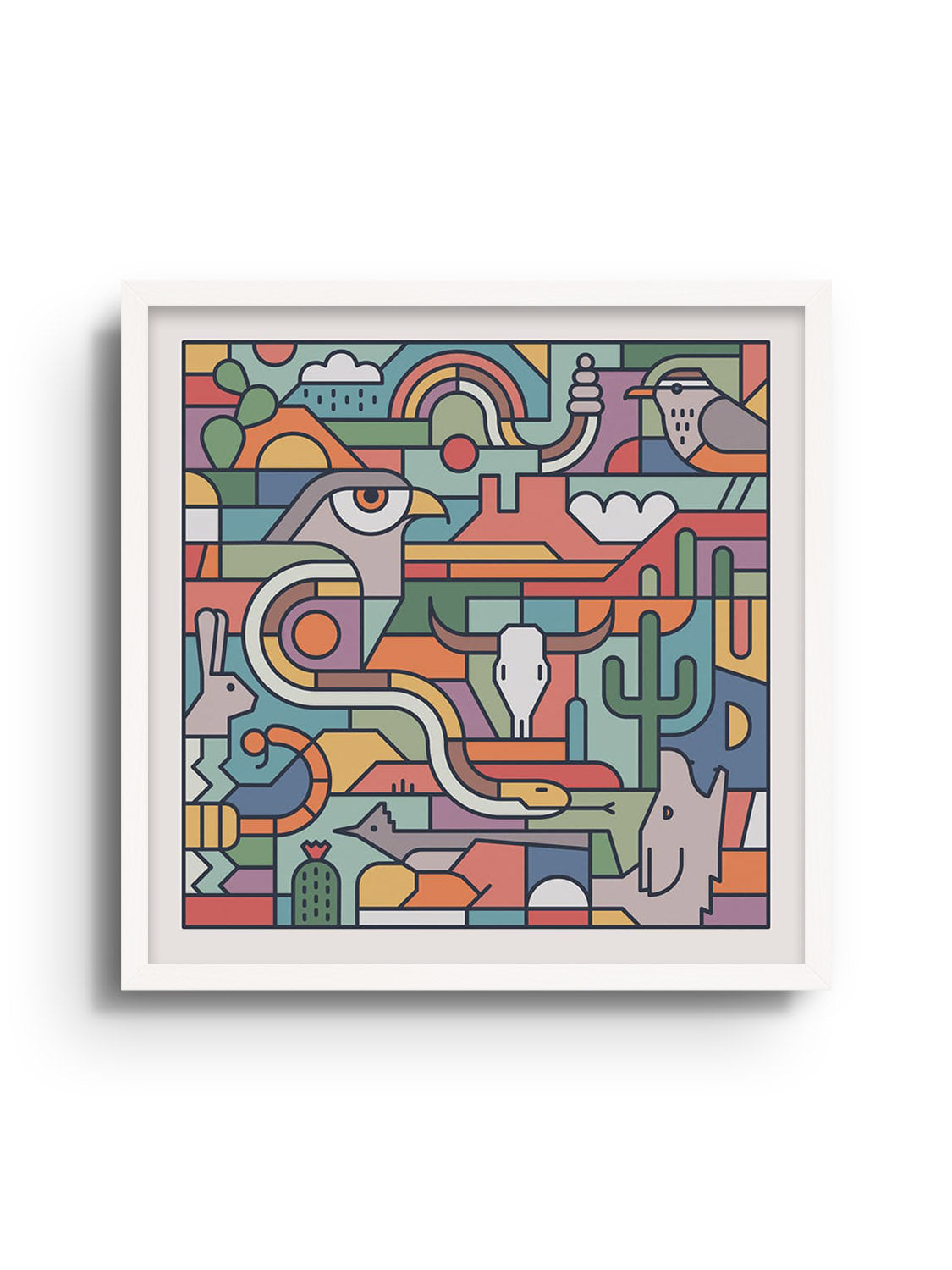 Fine art print "Desert Study" by Rick Crane displayed in white frame. |frame=White Frame|